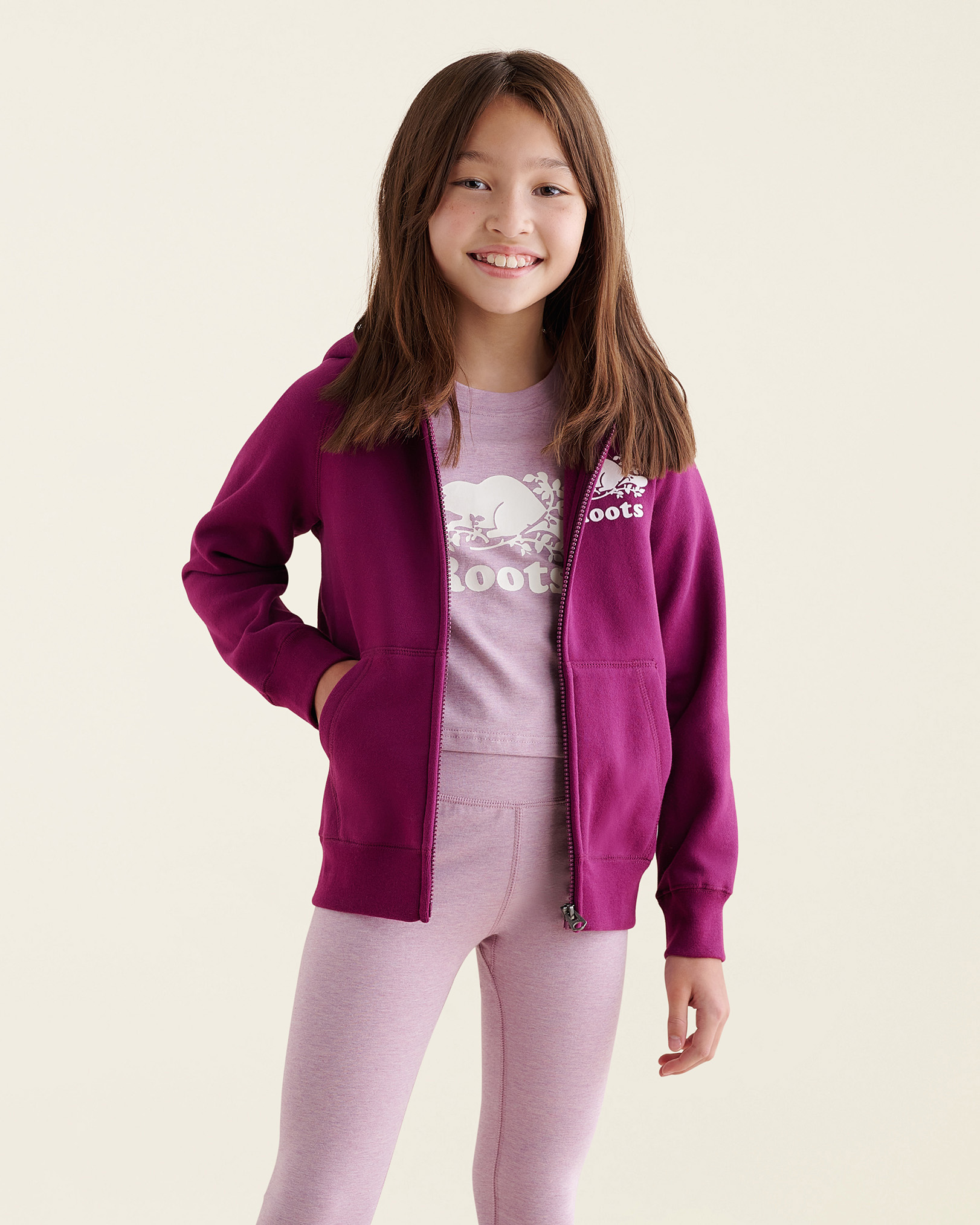 Kids Organic Original Full Zip Hoodie - Dark Purple Kids Organic Original Full Zip Hoodie - Dark Purple