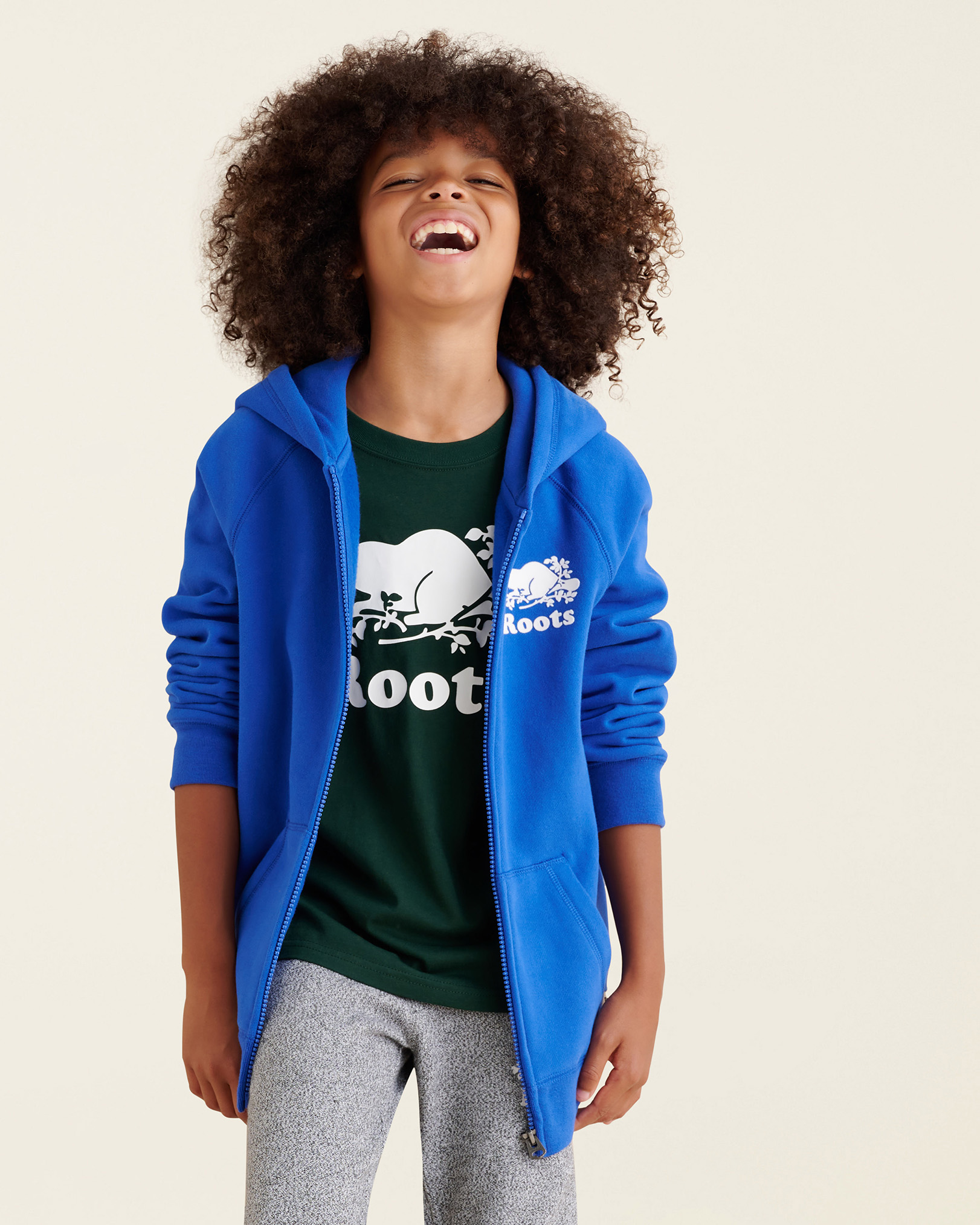 Kids Organic Original Full Zip Hoodie - Athletic Blue Kids Organic Original Full Zip Hoodie - Athletic Blue