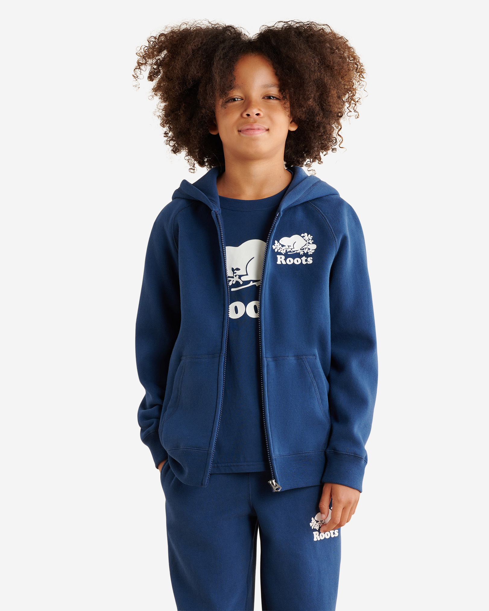 Kids Organic Original Full Zip Hoodie - True Navy Kids Organic Original Full Zip Hoodie - True Navy