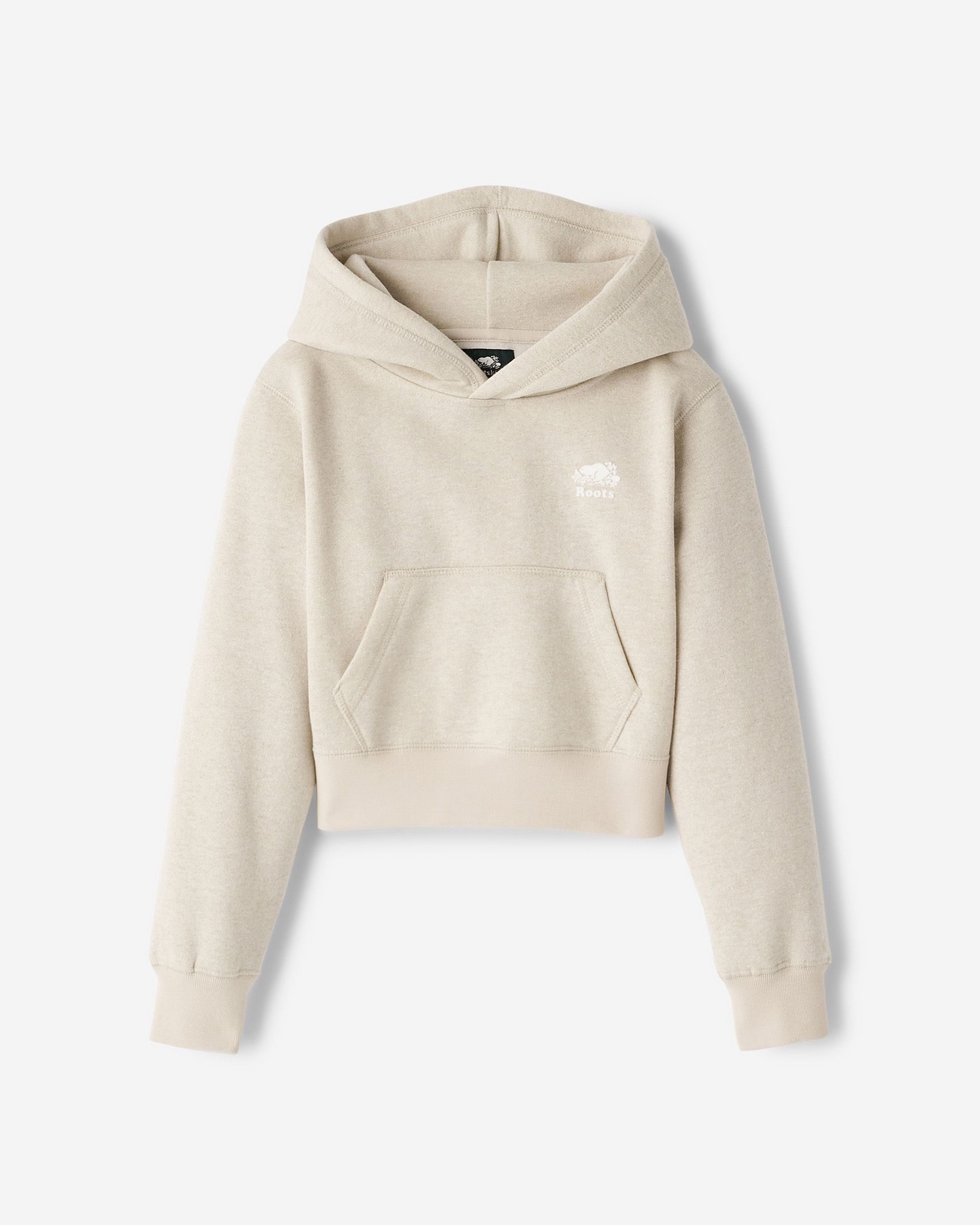 Girls Cooper Sparkle Cropped Hoodie - Seedpearl Cream Mix Girls Cooper Sparkle Cropped Hoodie - Seedpearl Cream Mix