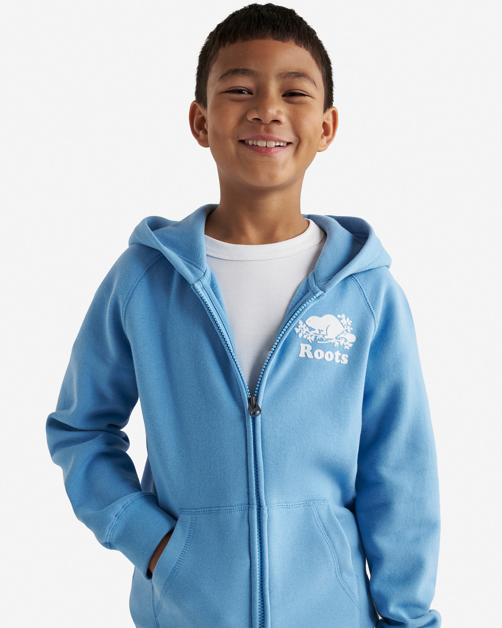 Kids Organic Original Full Zip Hoodie - Blissful Blue Kids Organic Original Full Zip Hoodie - Blissful Blue