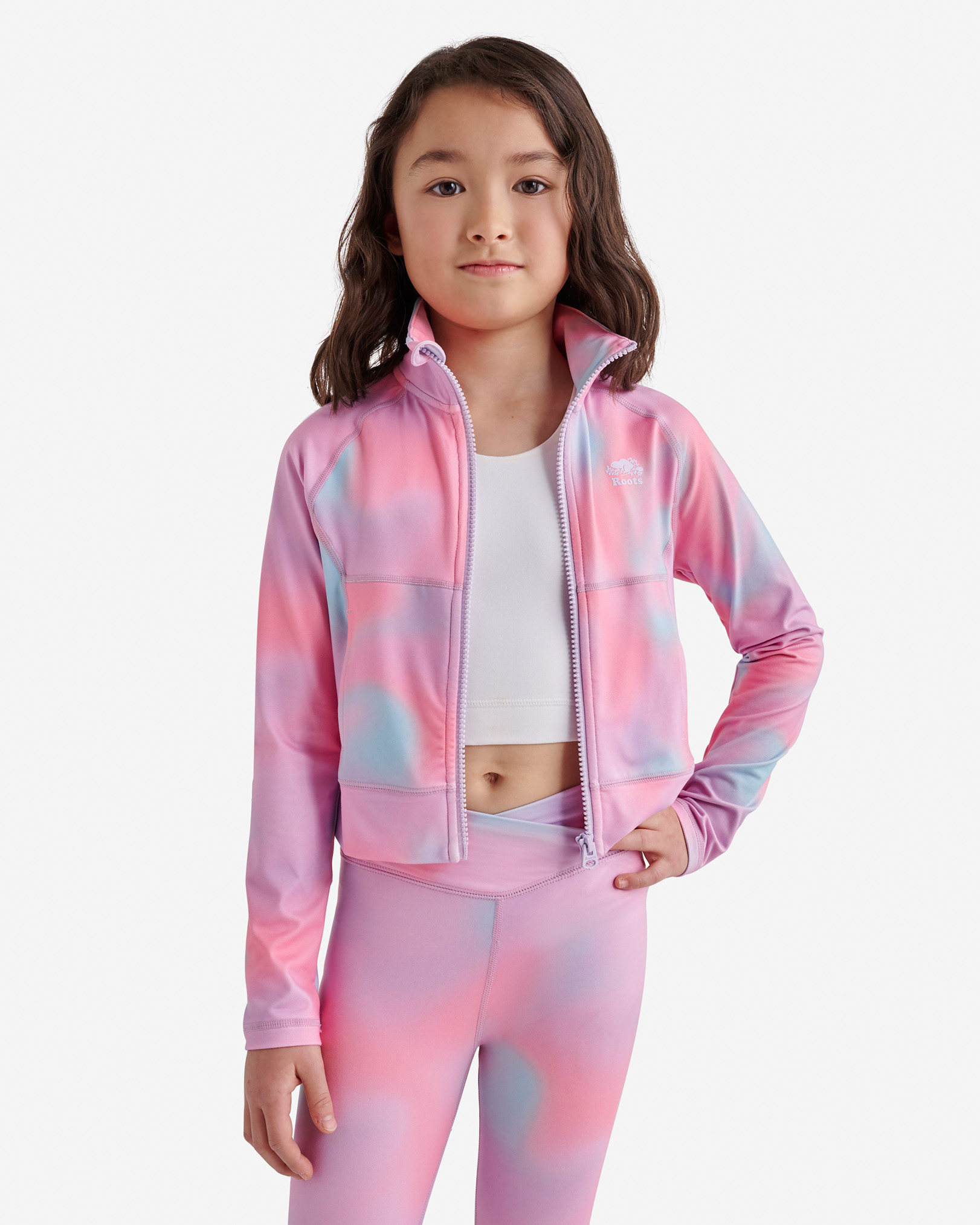 Girls Active Zip Track Jacket - Multi