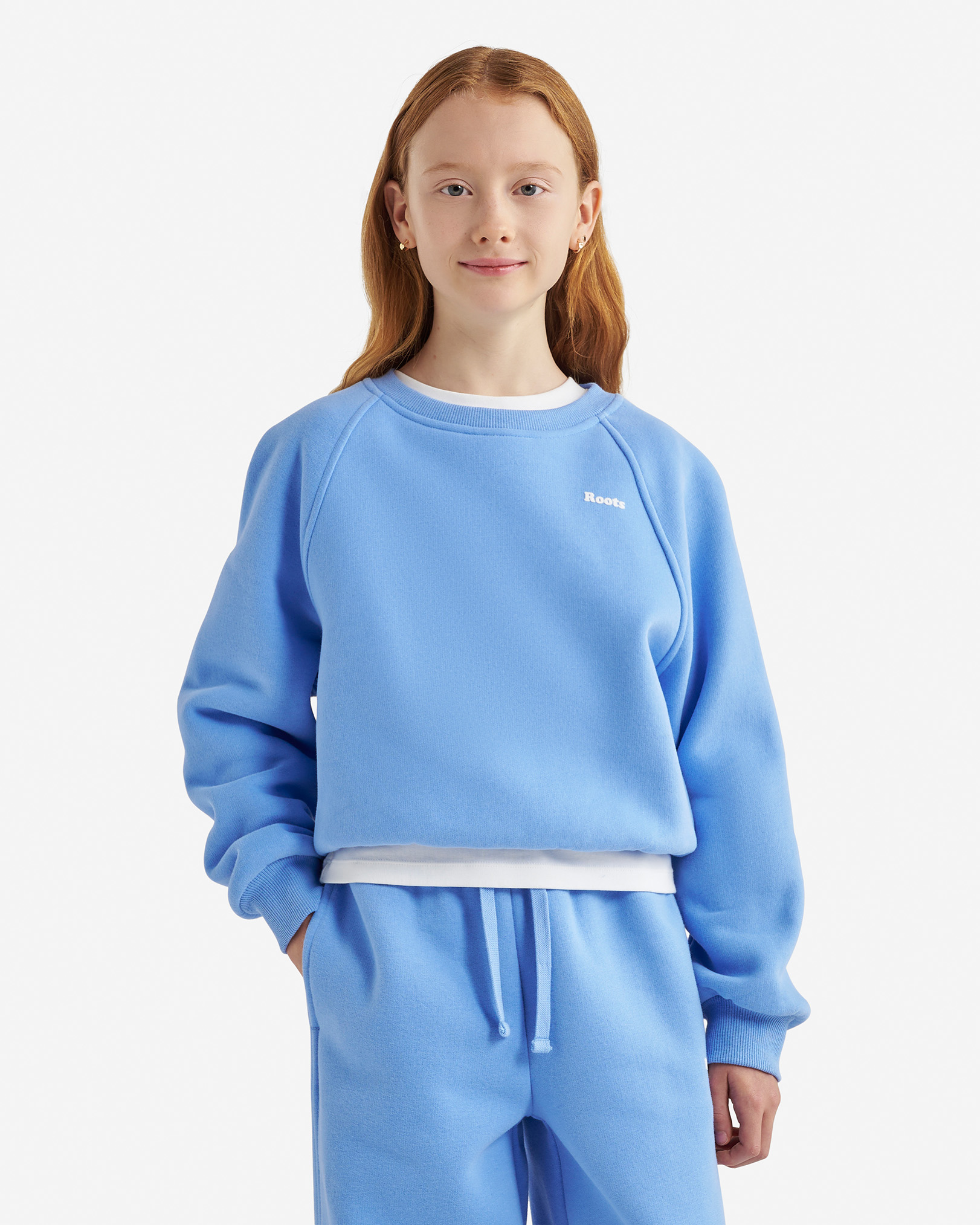 Girls Cloud Bubble Crew Sweatshirt - Feather Blue