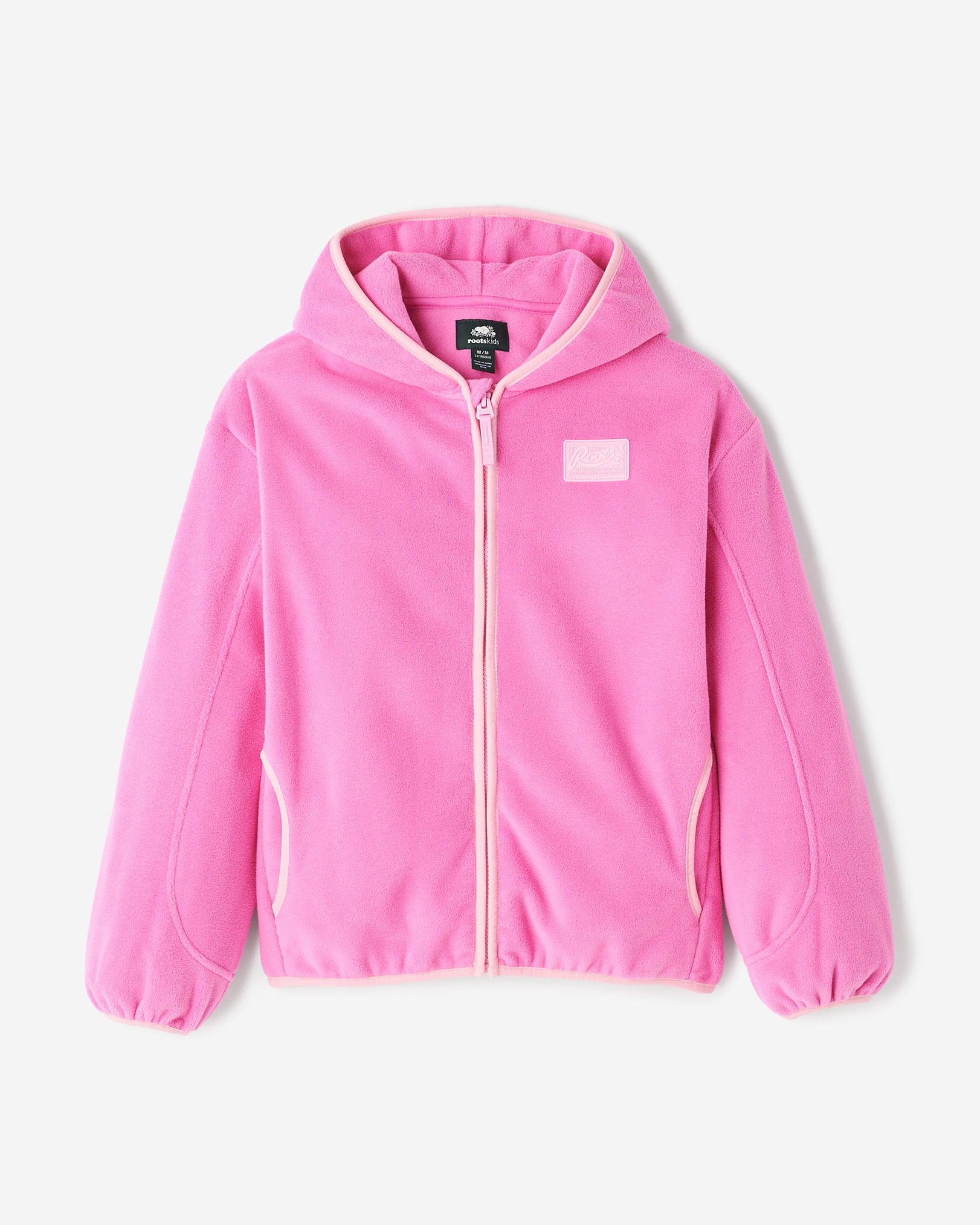 Kids Active Microfleece Full Zip Hoodie - Ultra Pink