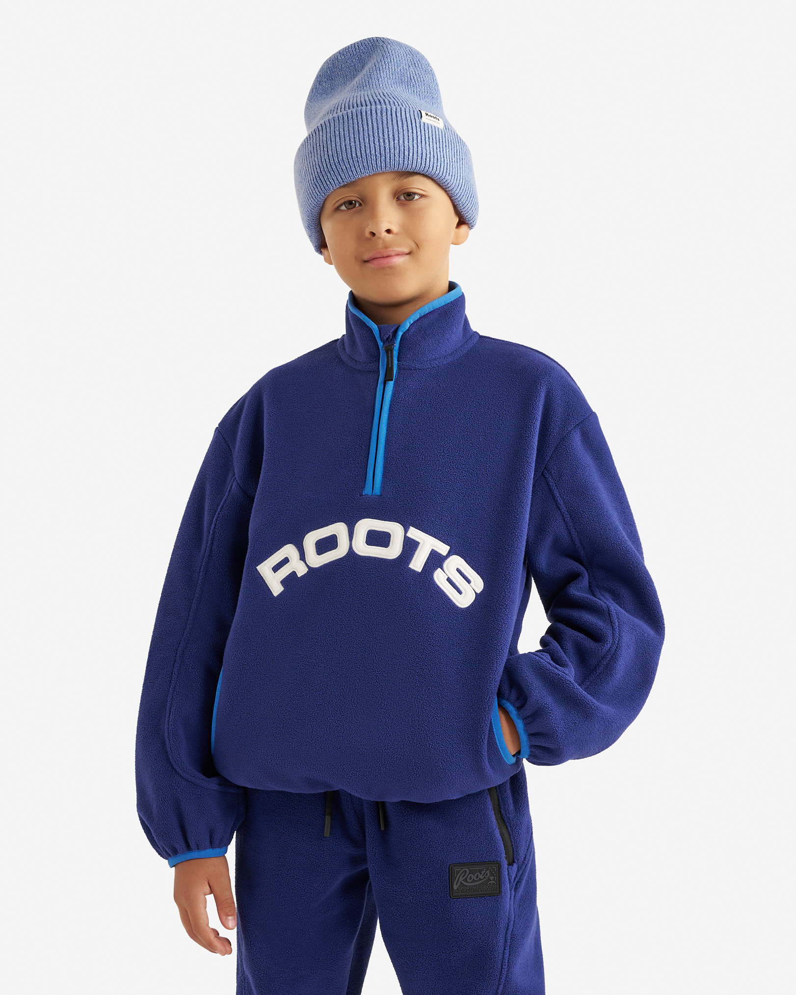 Kids Active Microfleece Quarter Zip - Beacon Blue