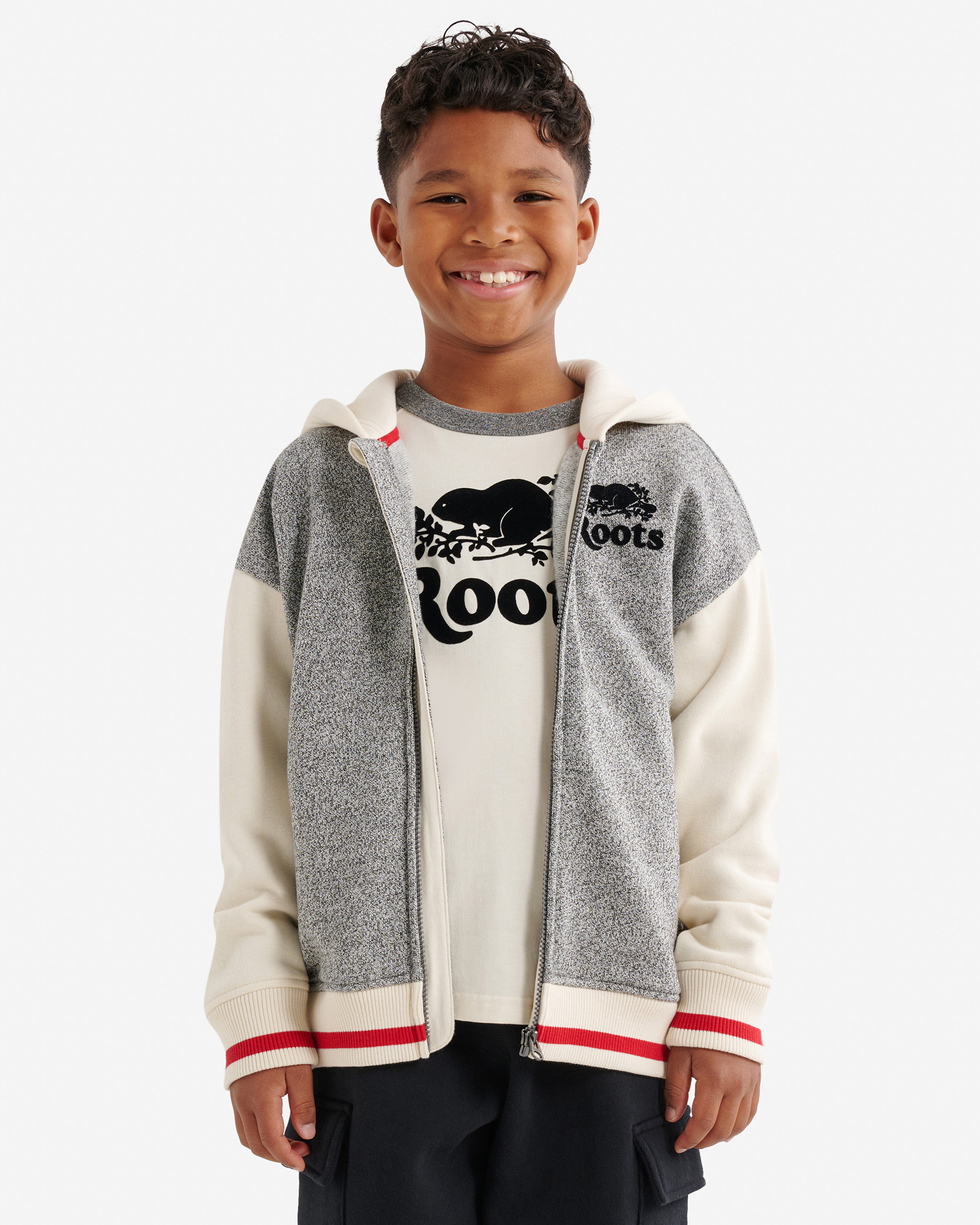 Kids Cabin Varsity Jacket - Grey Oat Pepper