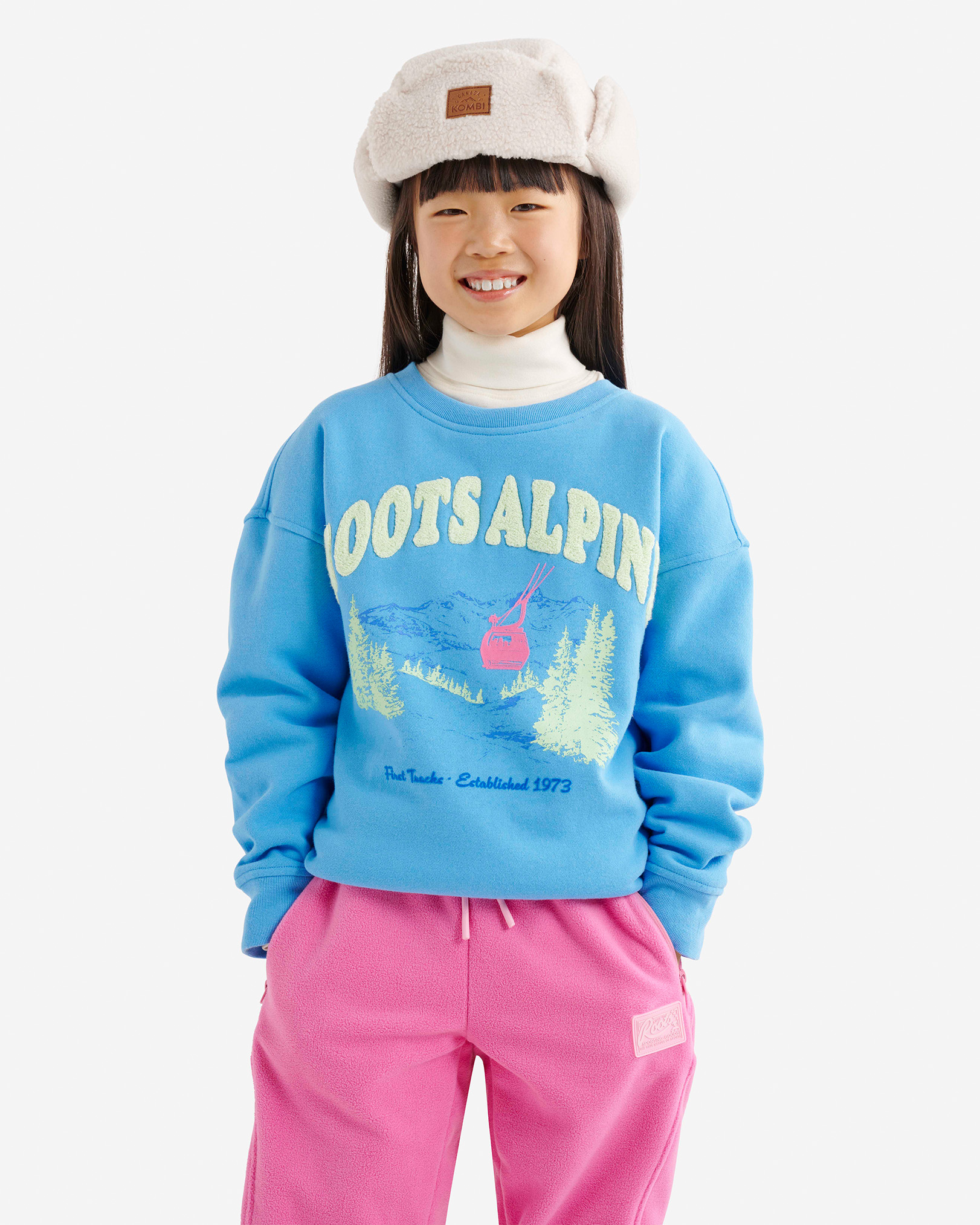 Kids Alpine Landscape Crew Sweatshirt - Louis Blue