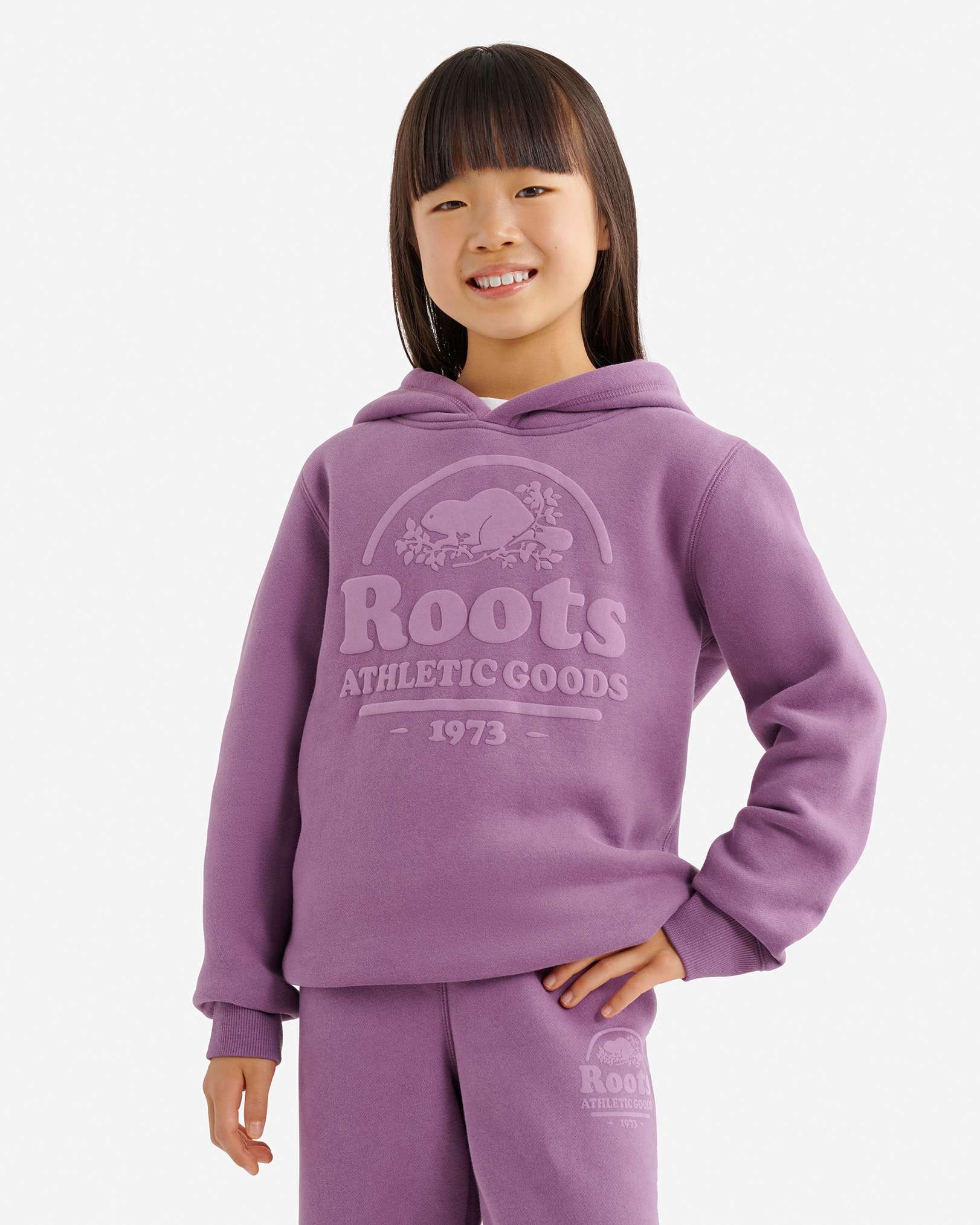 Kids Heritage Beaver Hoodie - Grape Jam