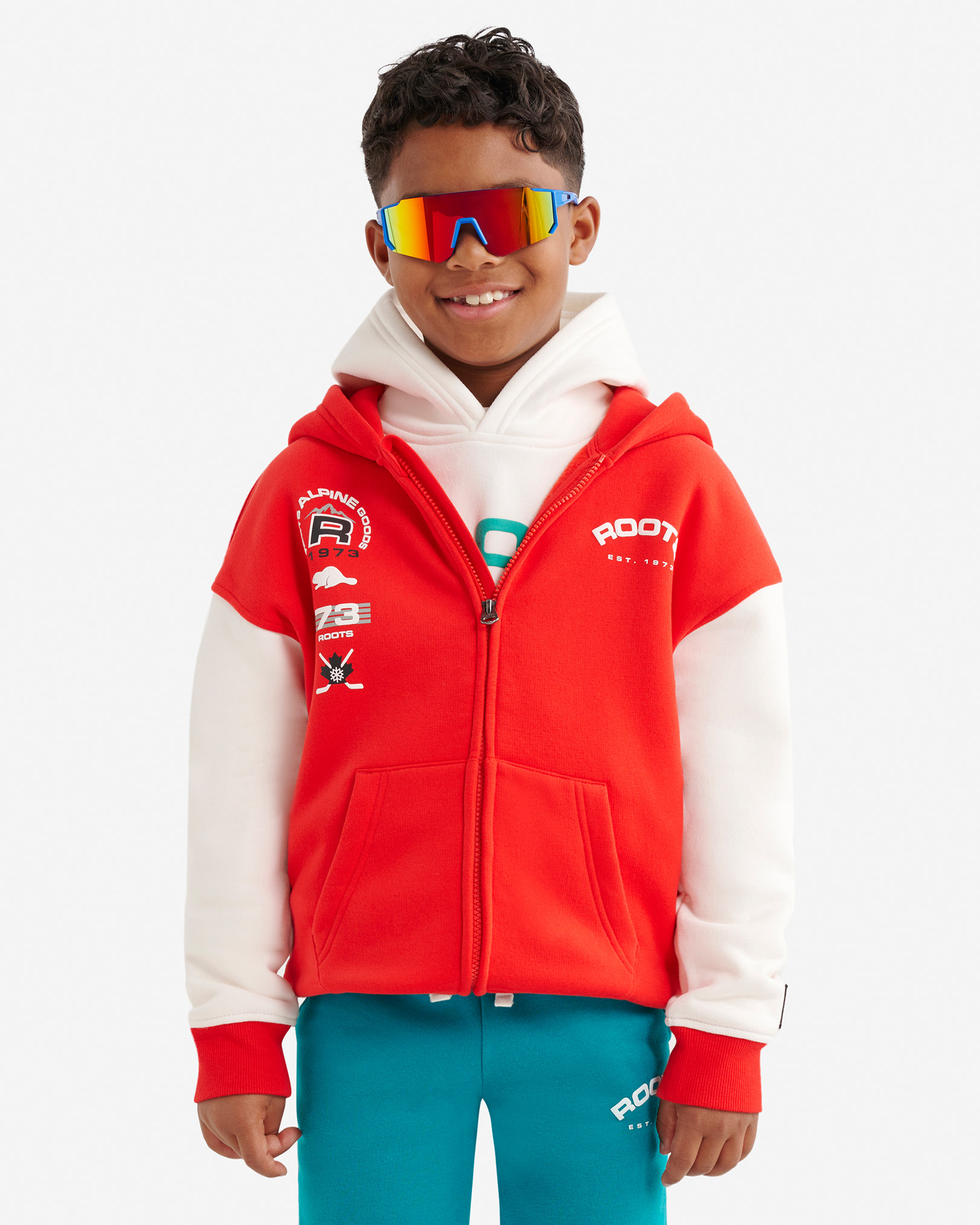 Kids Alpine Goods Full Zip Hoodie - Cherry Burst