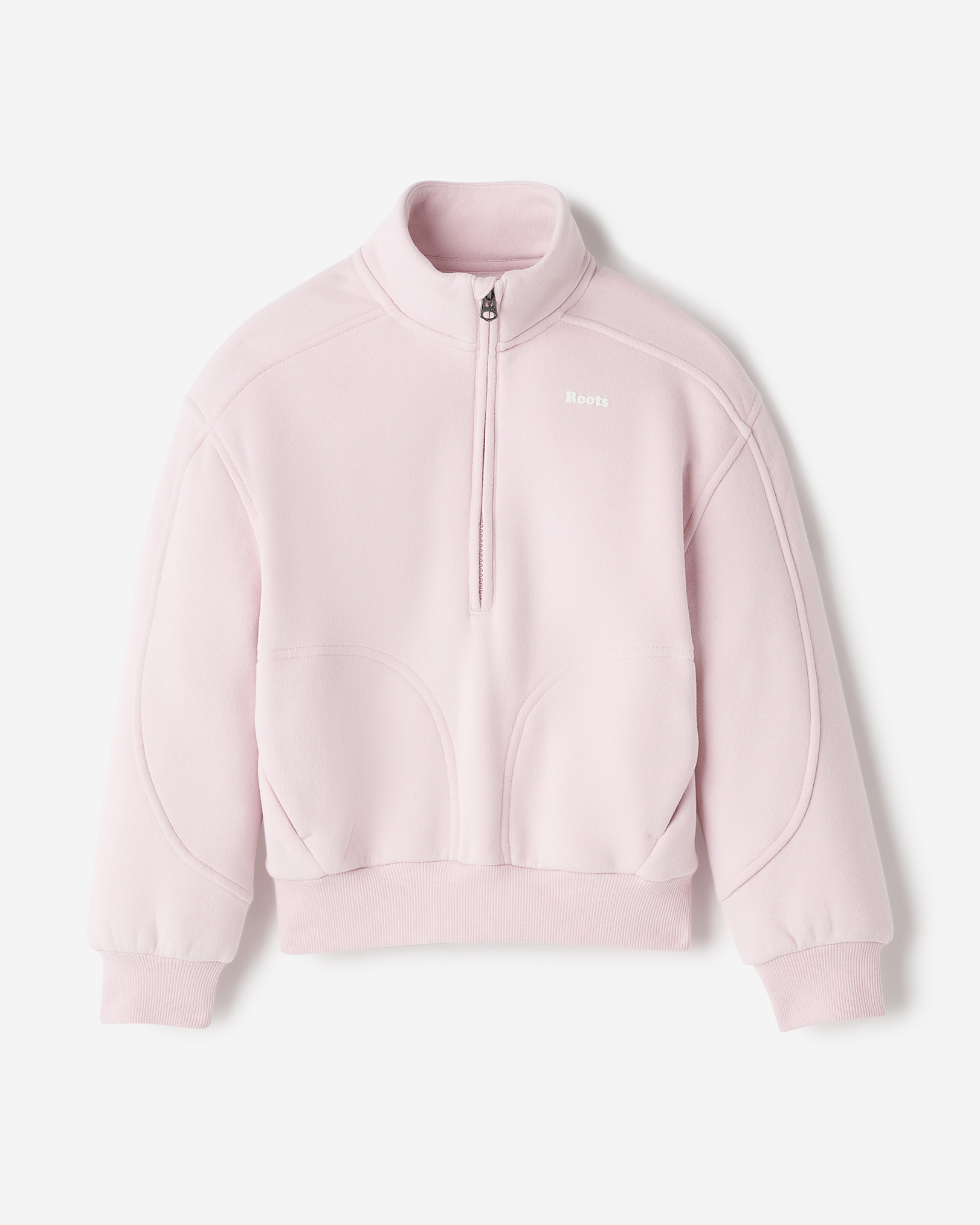Girls Cloud Quarter Zip - Pink Lily