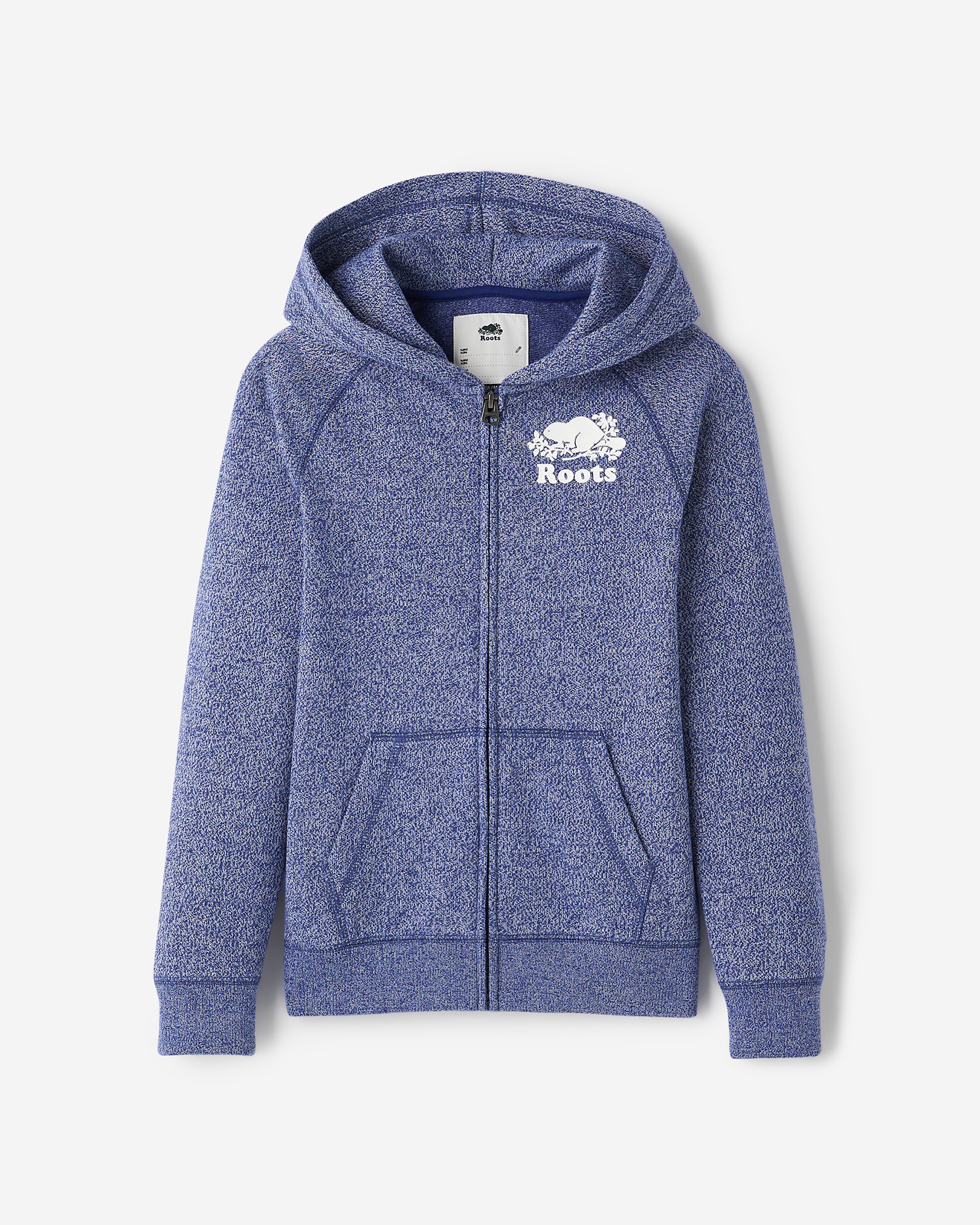 Kids Organic Original Terry Full Zip Hoodie - Beacon Blue Pepper