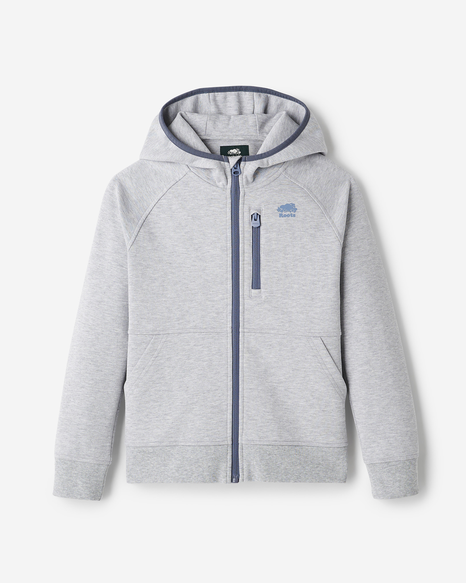 Kids Recover Interlock Full Zip Hoodie - Heather Grey