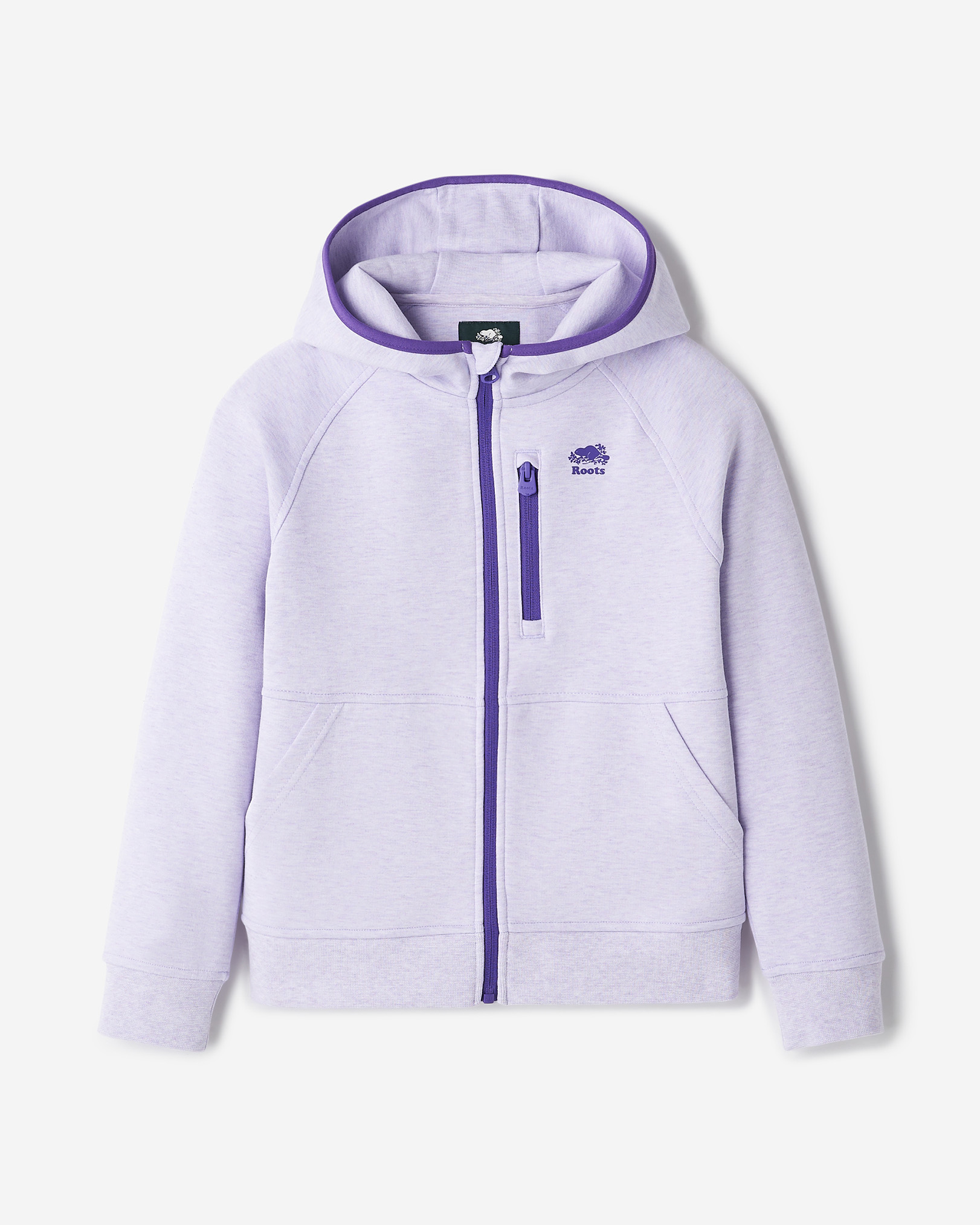 Kids Recover Interlock Full Zip Hoodie - Lavender Mix