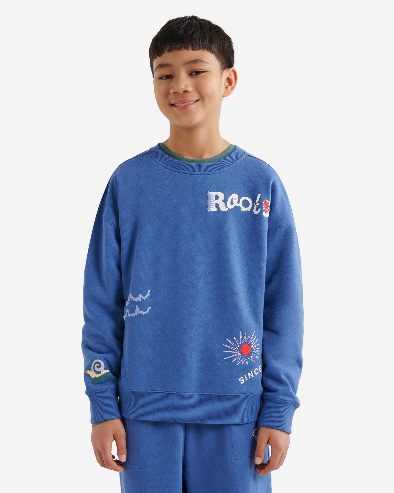 Chandail à col rond Club de la nature pour enfant - Mousson Bleue