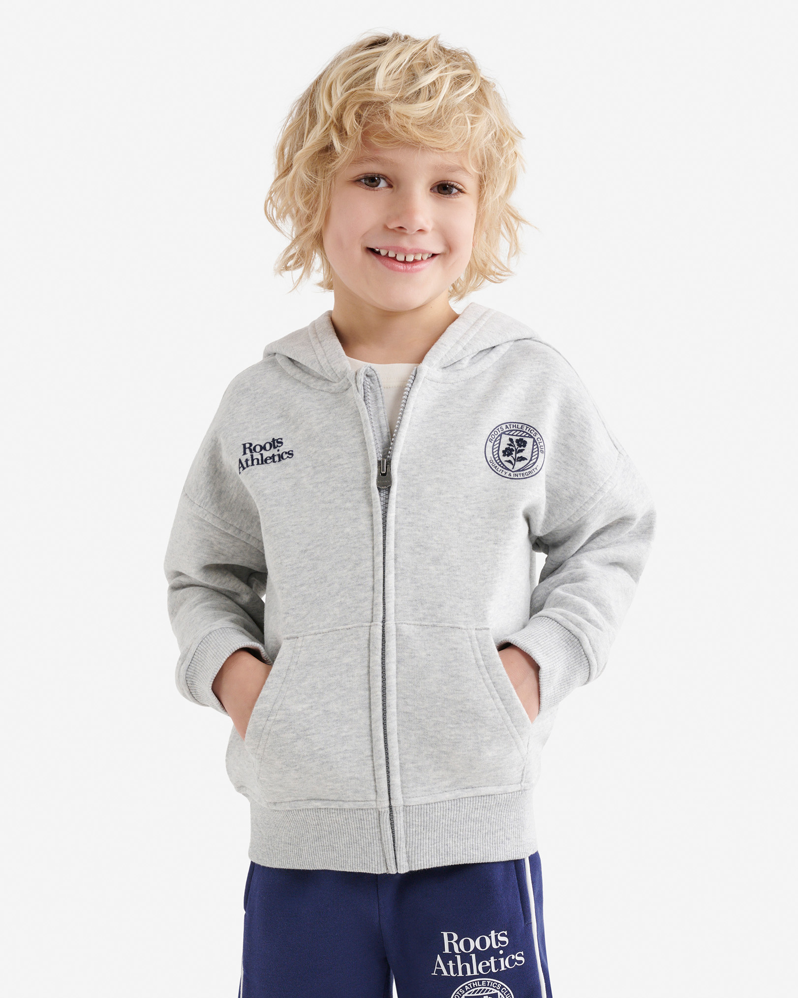 Kids Summer League Full Zip Hoodie - Heather Grey