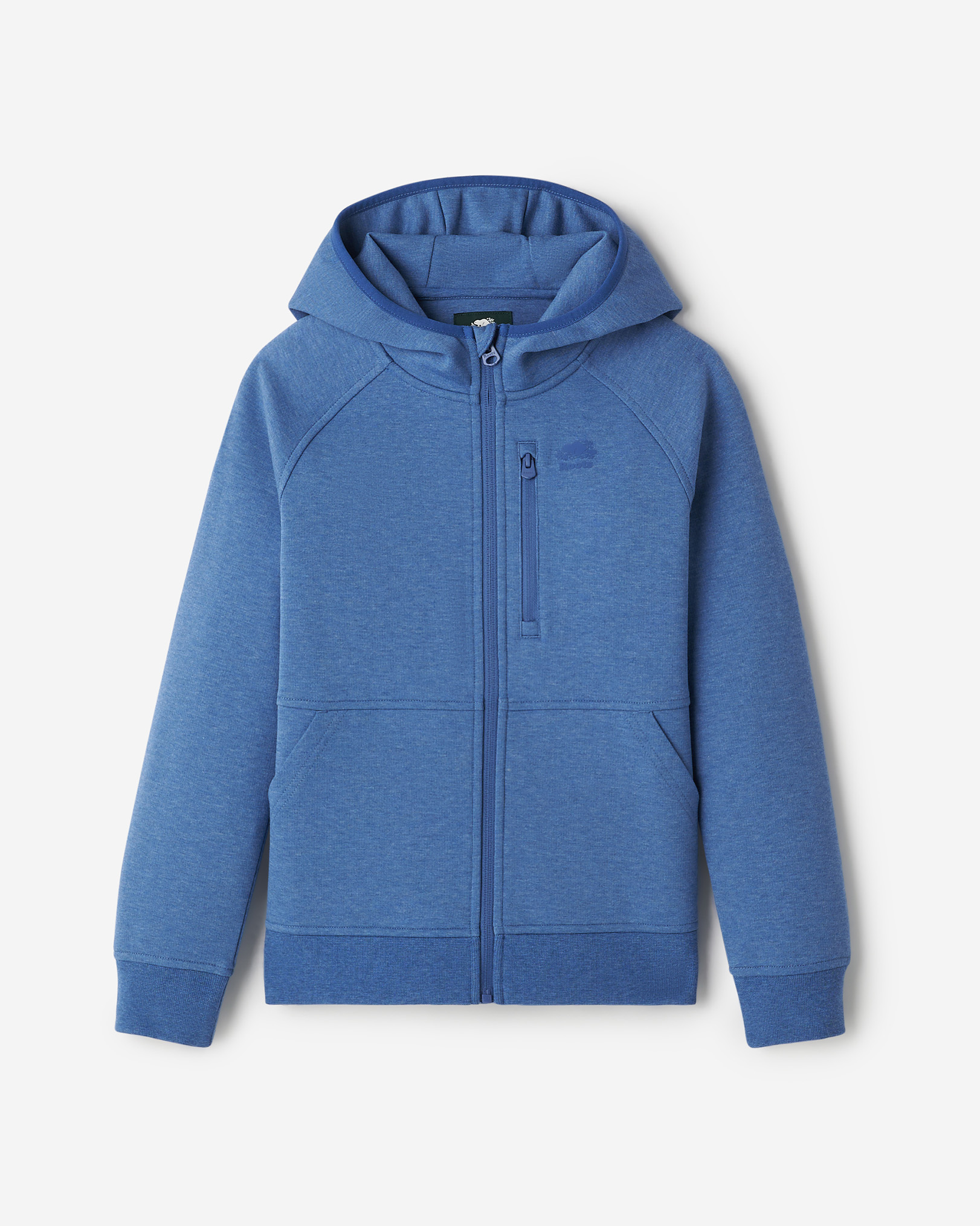 Kids Recover Interlock Full Zip Hoodie - Monsoon Blue Mix Kids Recover Interlock Full Zip Hoodie - Monsoon Blue Mix