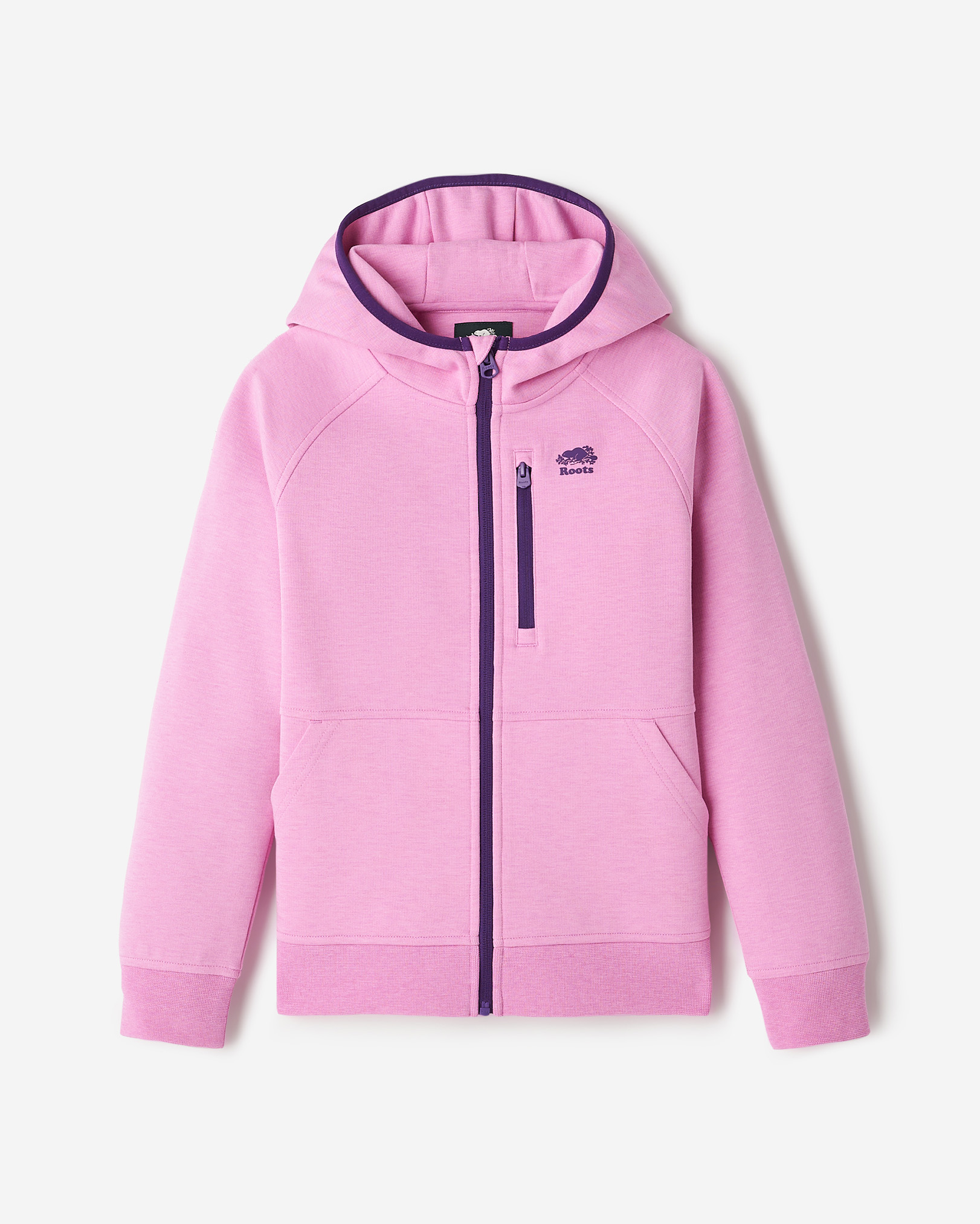 Kids Recover Interlock Full Zip Hoodie - Electric Violet Mix Kids Recover Interlock Full Zip Hoodie - Electric Violet Mix