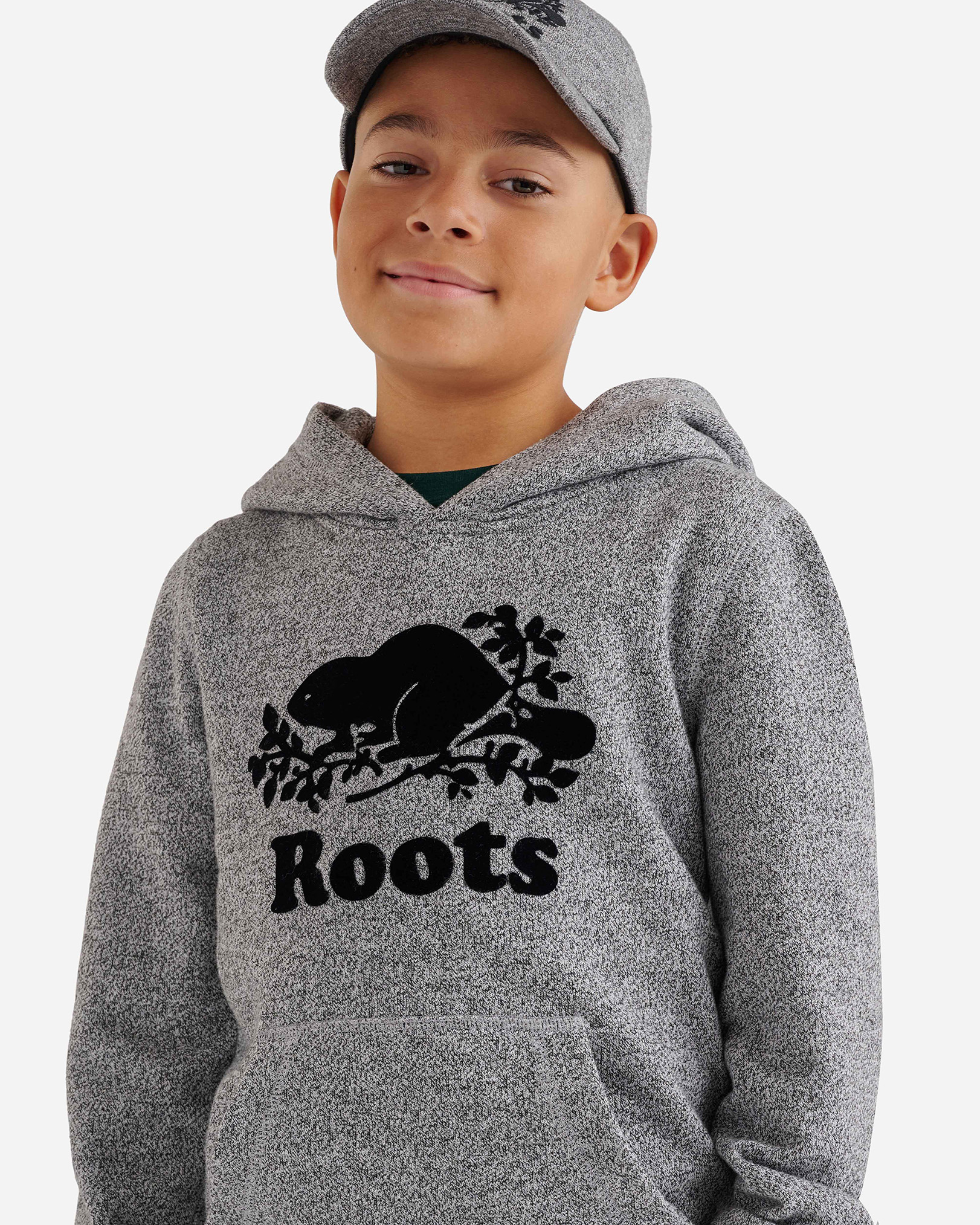 Kids Organic Original Kanga Hoodie - Salt & Pepper