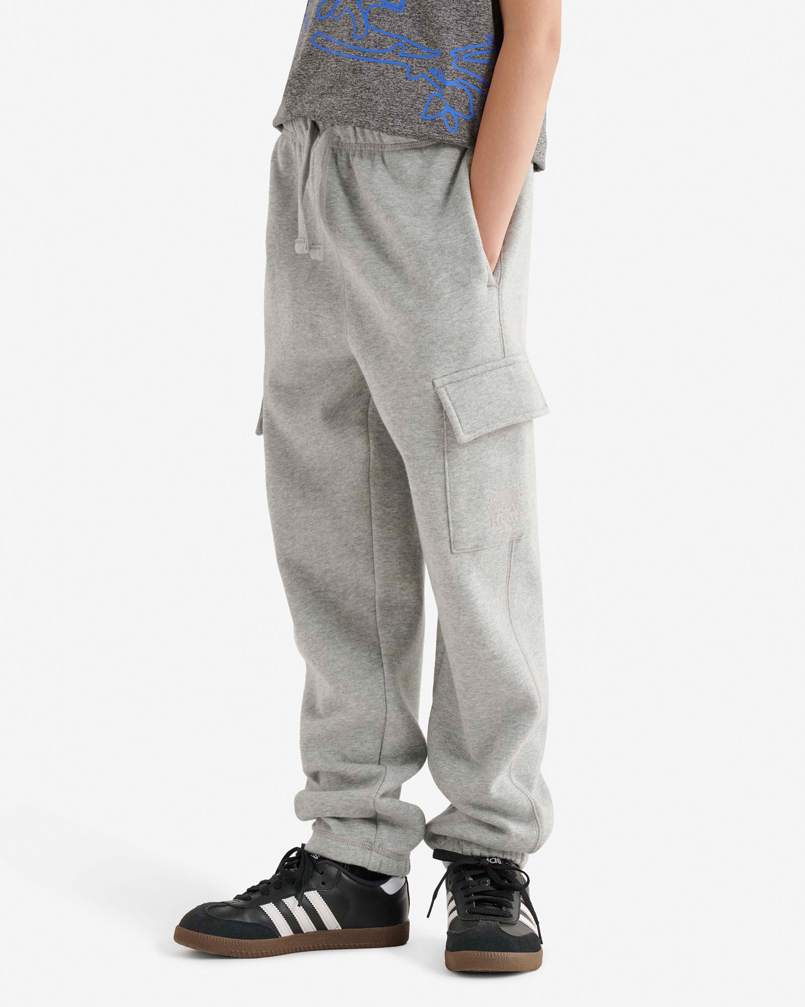 Kids Organic Cooper Relaxed Cargo Sweatpant - Grey Mix