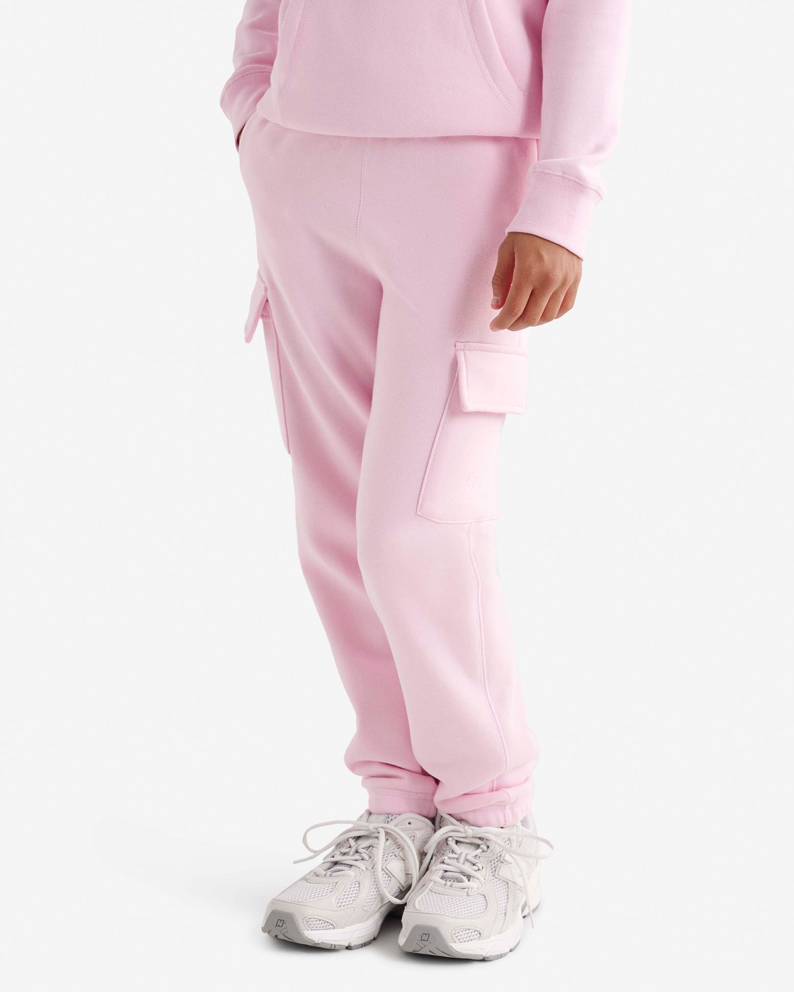 Kids Organic Cooper Relaxed Cargo Sweatpant - Feather Pink