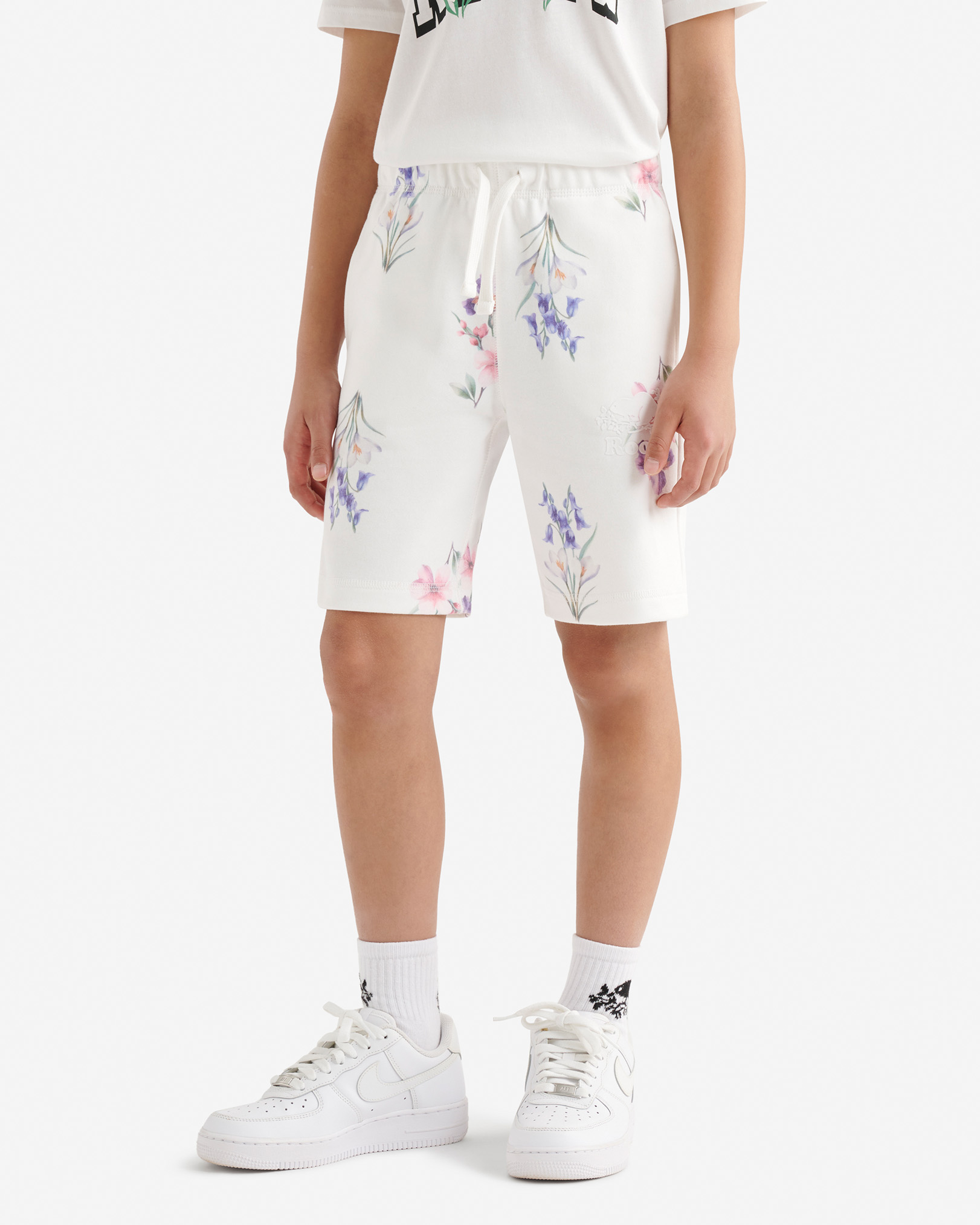 Kids Cooper Floral Short - Coconut White