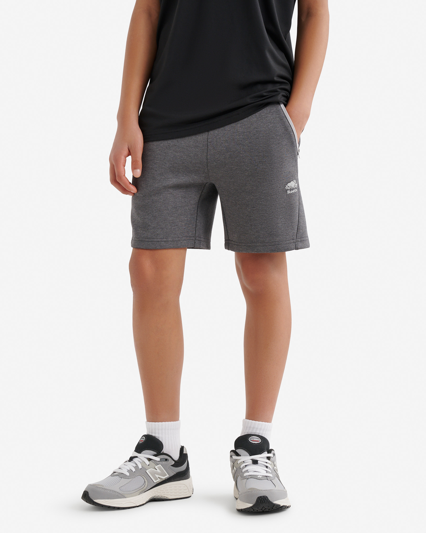 Kids Recover Interlock Short - Midnight Grey Mix Kids Recover Interlock Short - Midnight Grey Mix