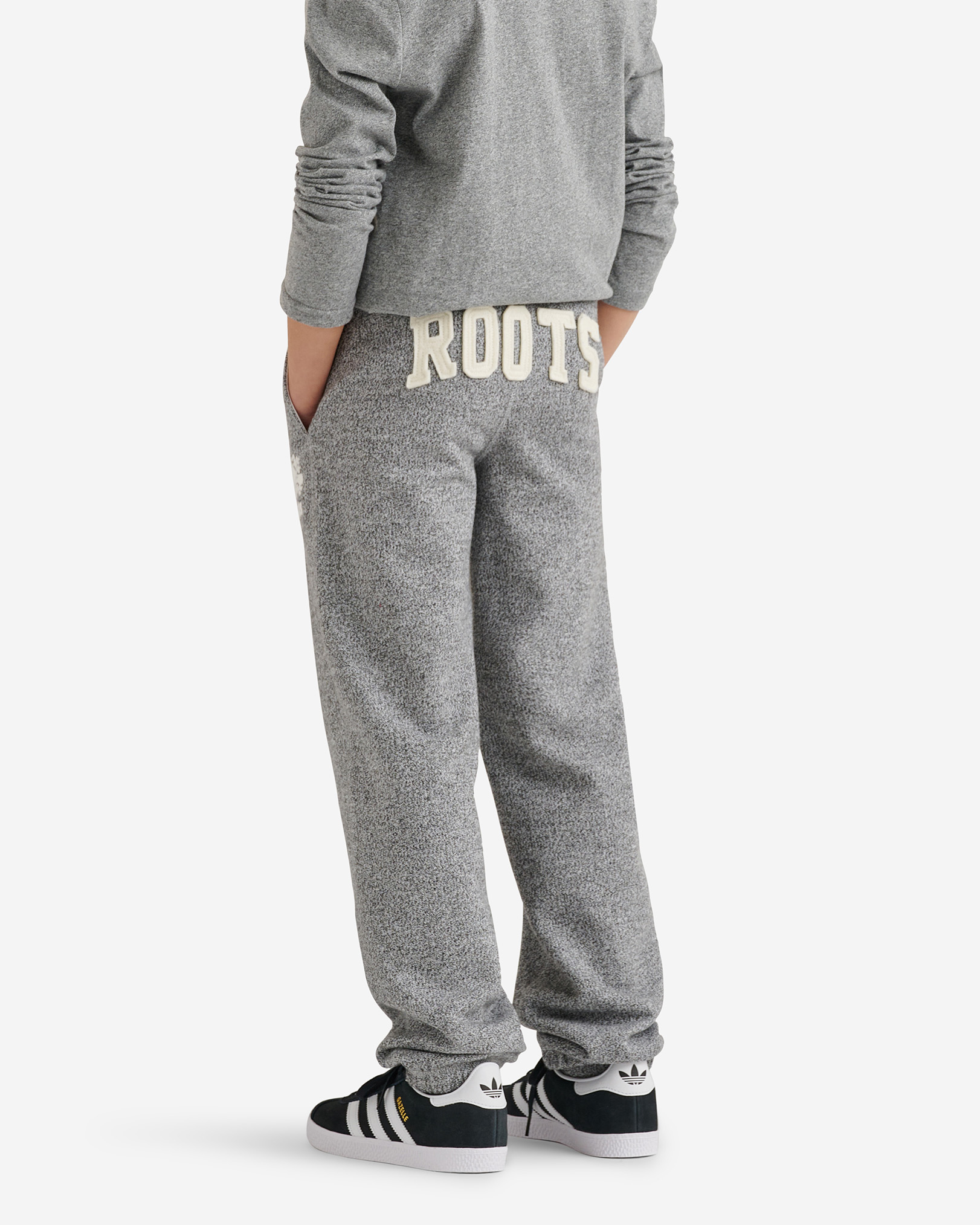 Kids Organic Original Roots Sweatpant - Salt & Pepper