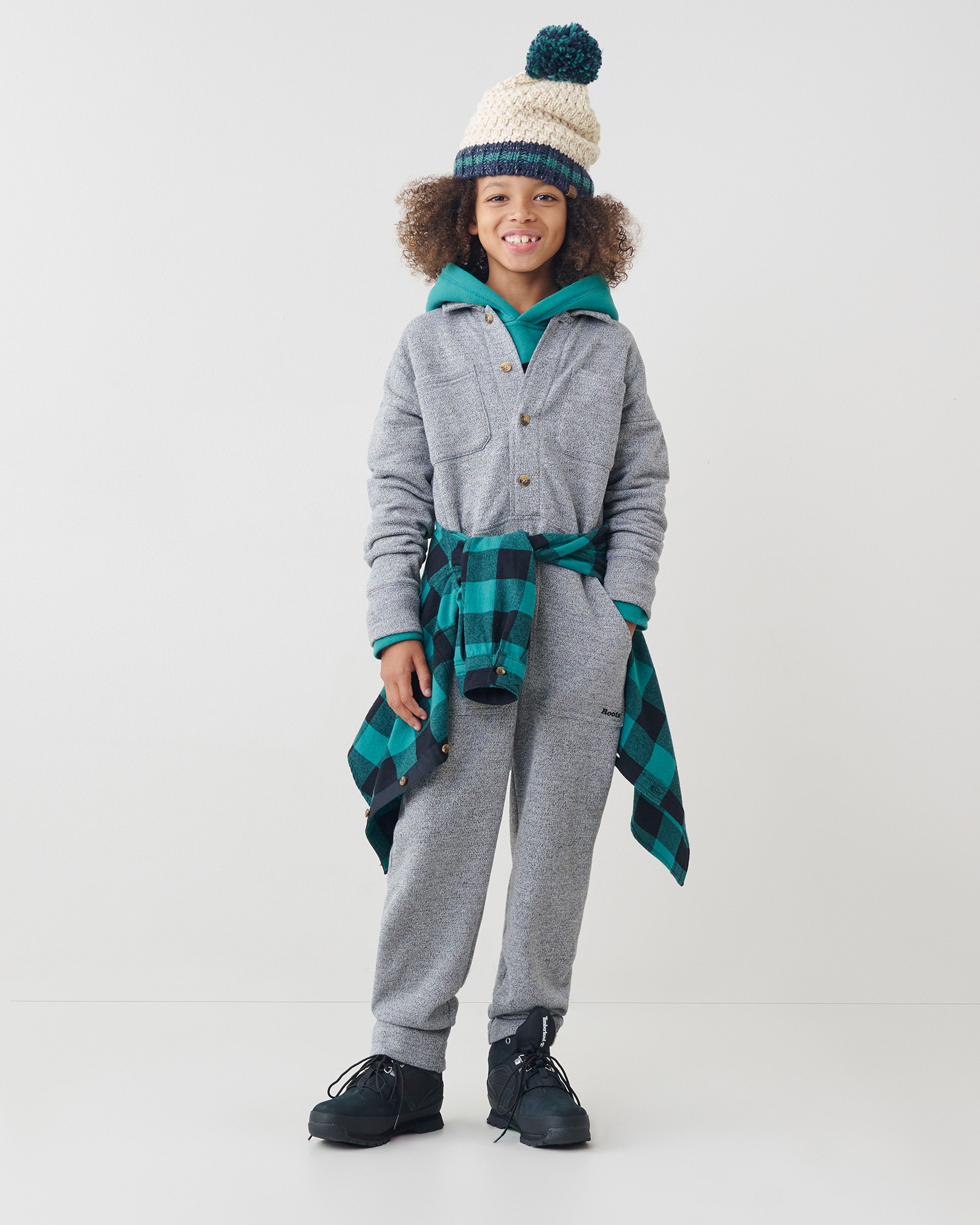 Kids Cozy Jumpsuit - Salt & Pepper