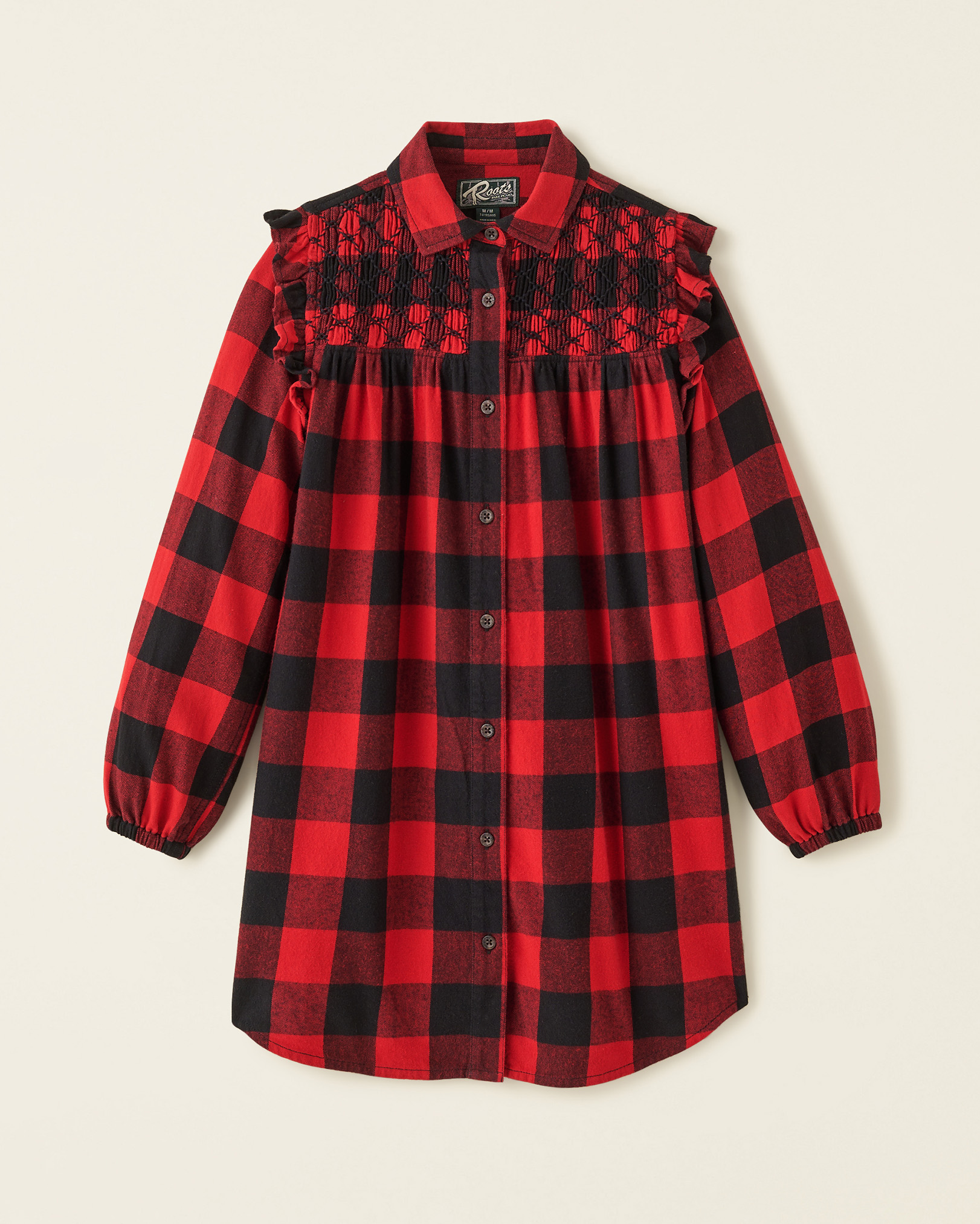 Girls Park Plaid Dress - Cabin Red