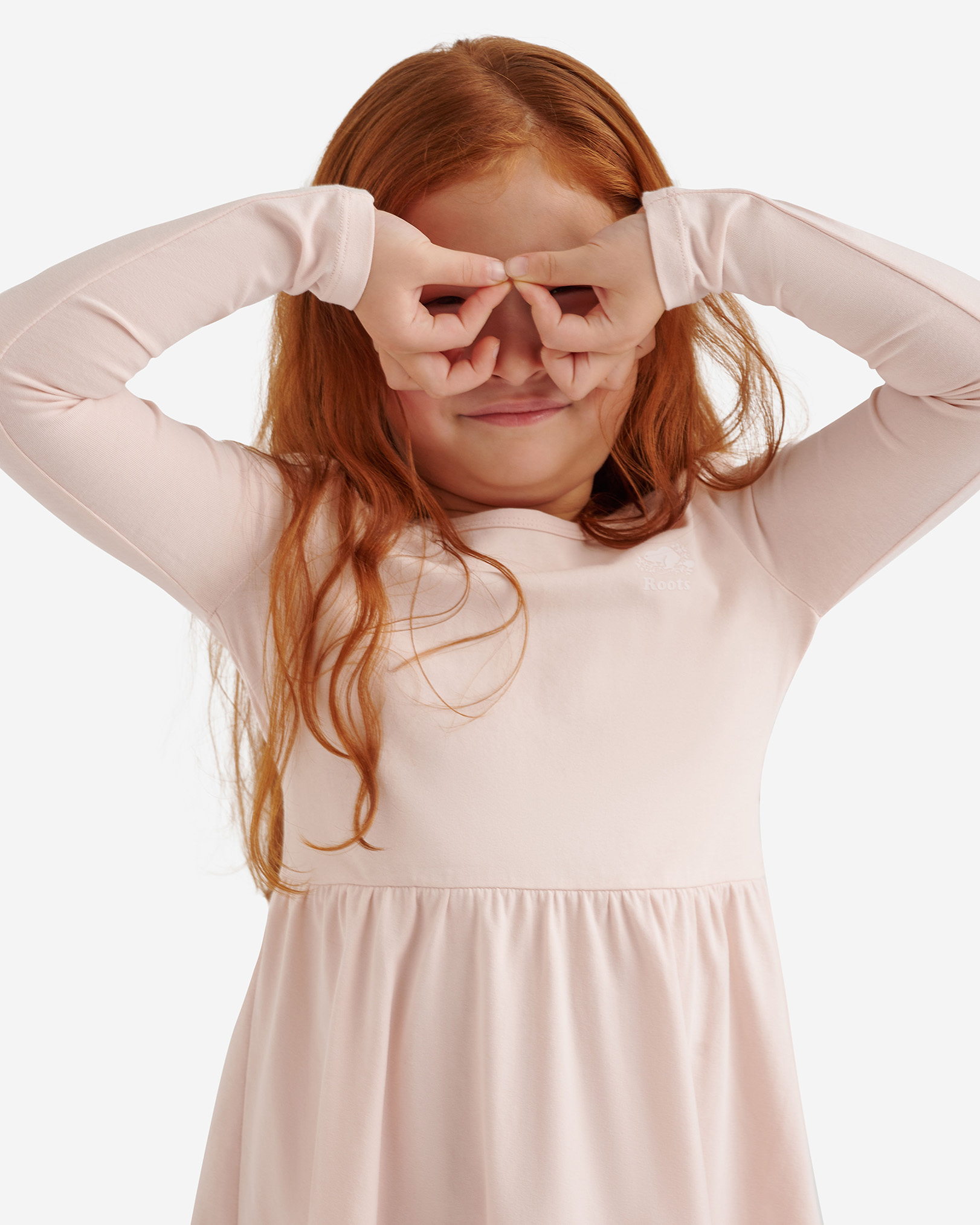 Girls Easy Stretch Dress - Pearl Pink