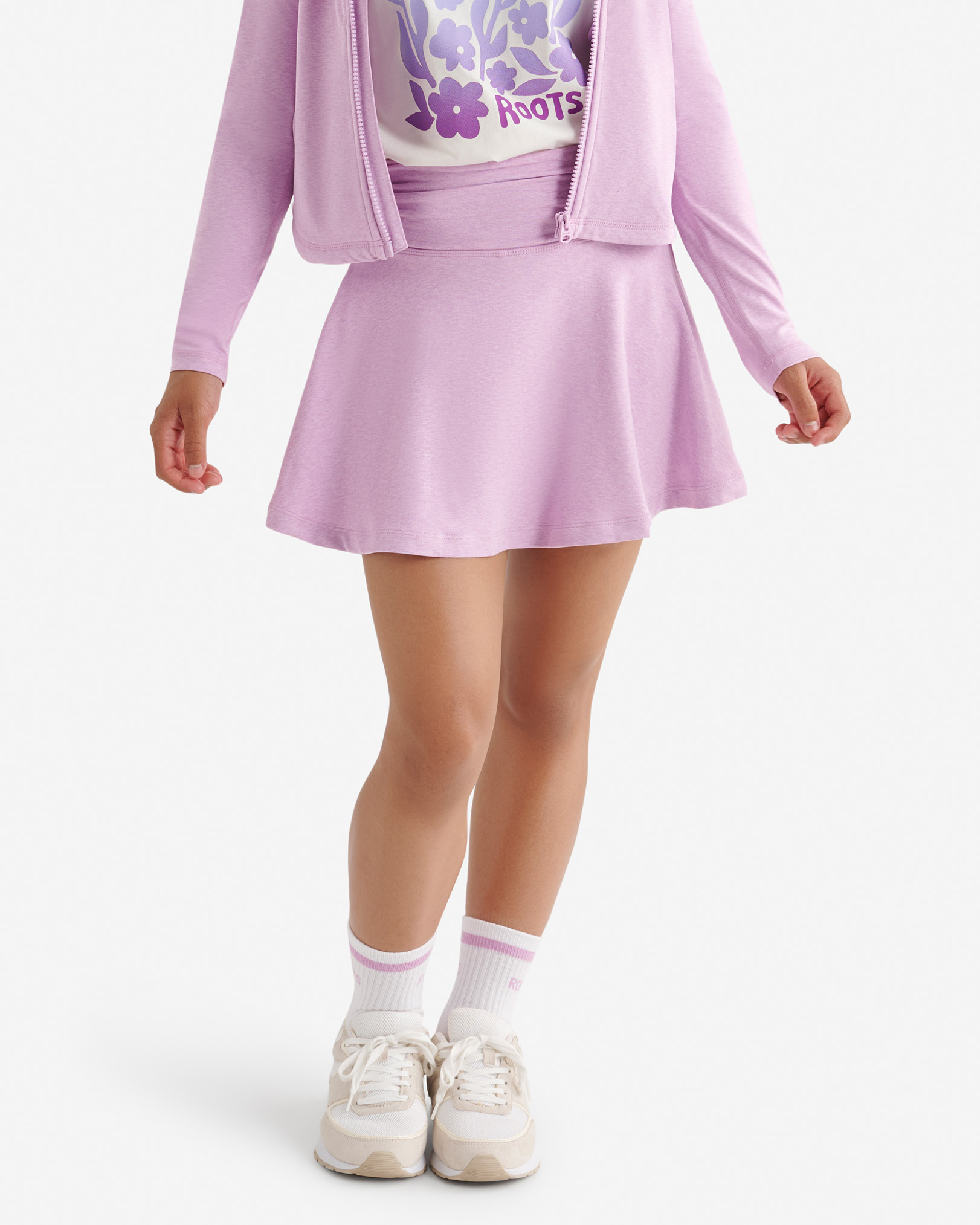 Girls Active Skort - Lilac Ice Mix Girls Active Skort - Lilac Ice Mix