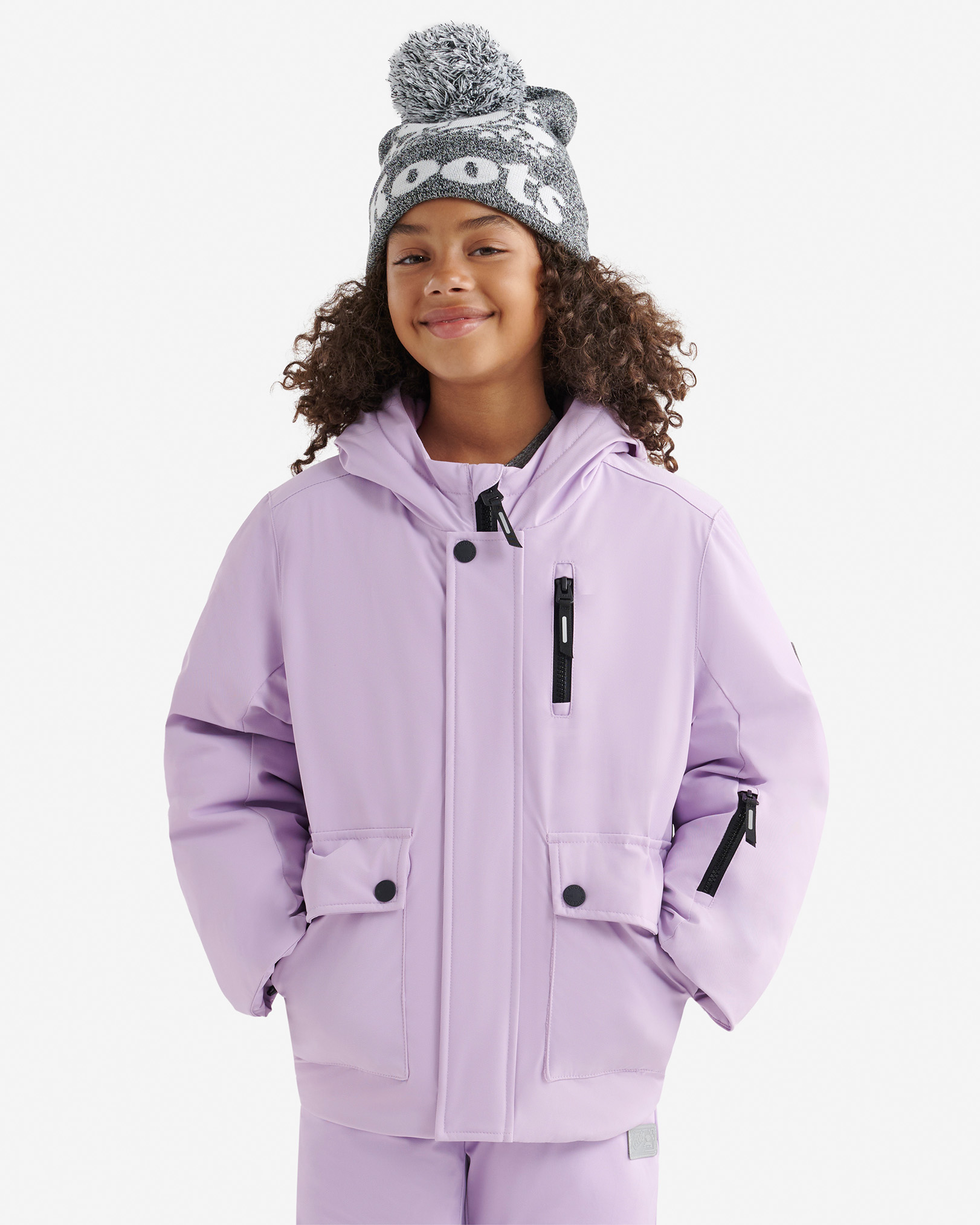 Kids Roots Tech Parka - Lilac Ice