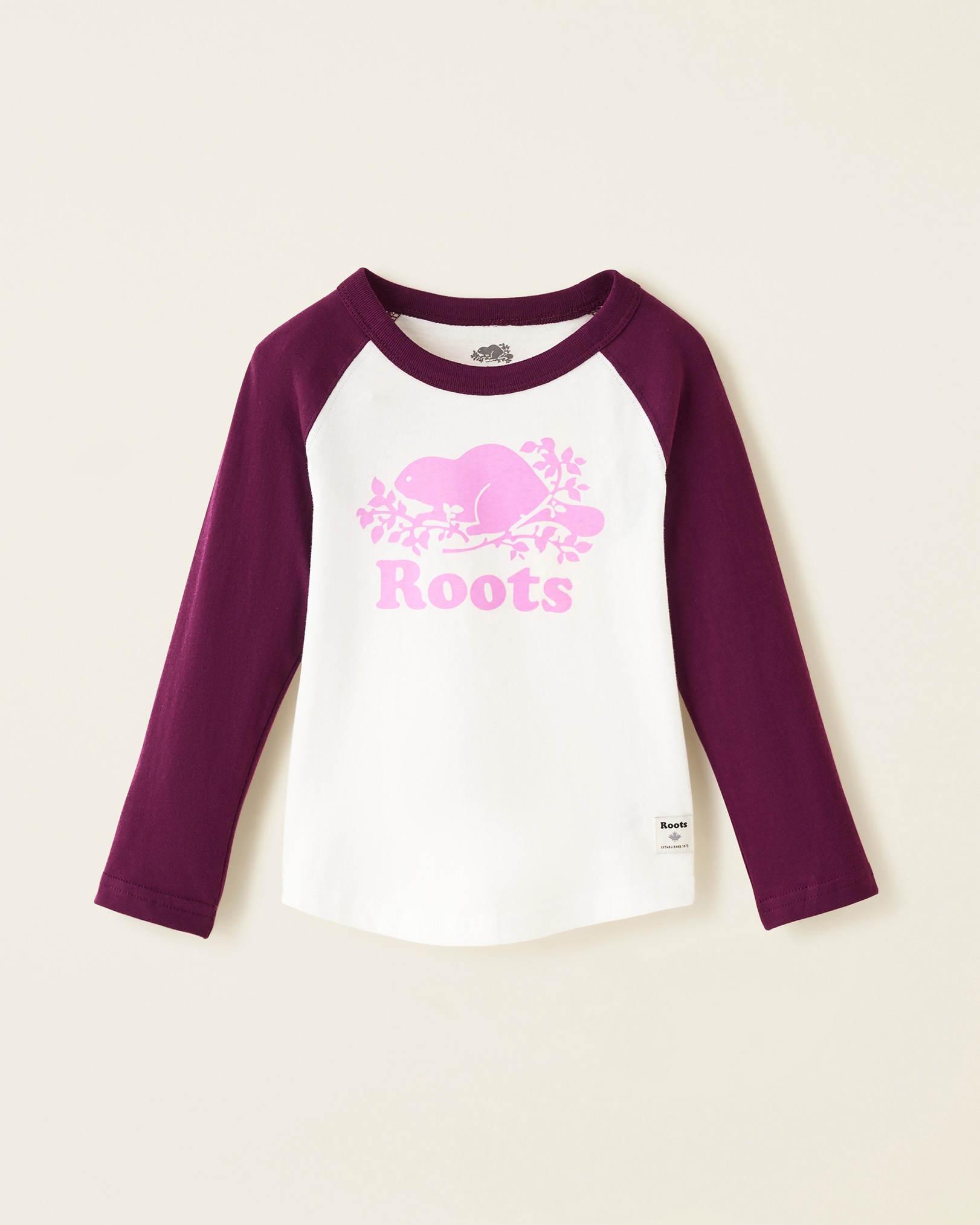 Toddler Organic Cooper Baseball T-Shirt - Dark Purple Toddler Organic Cooper Baseball T-Shirt - Dark Purple