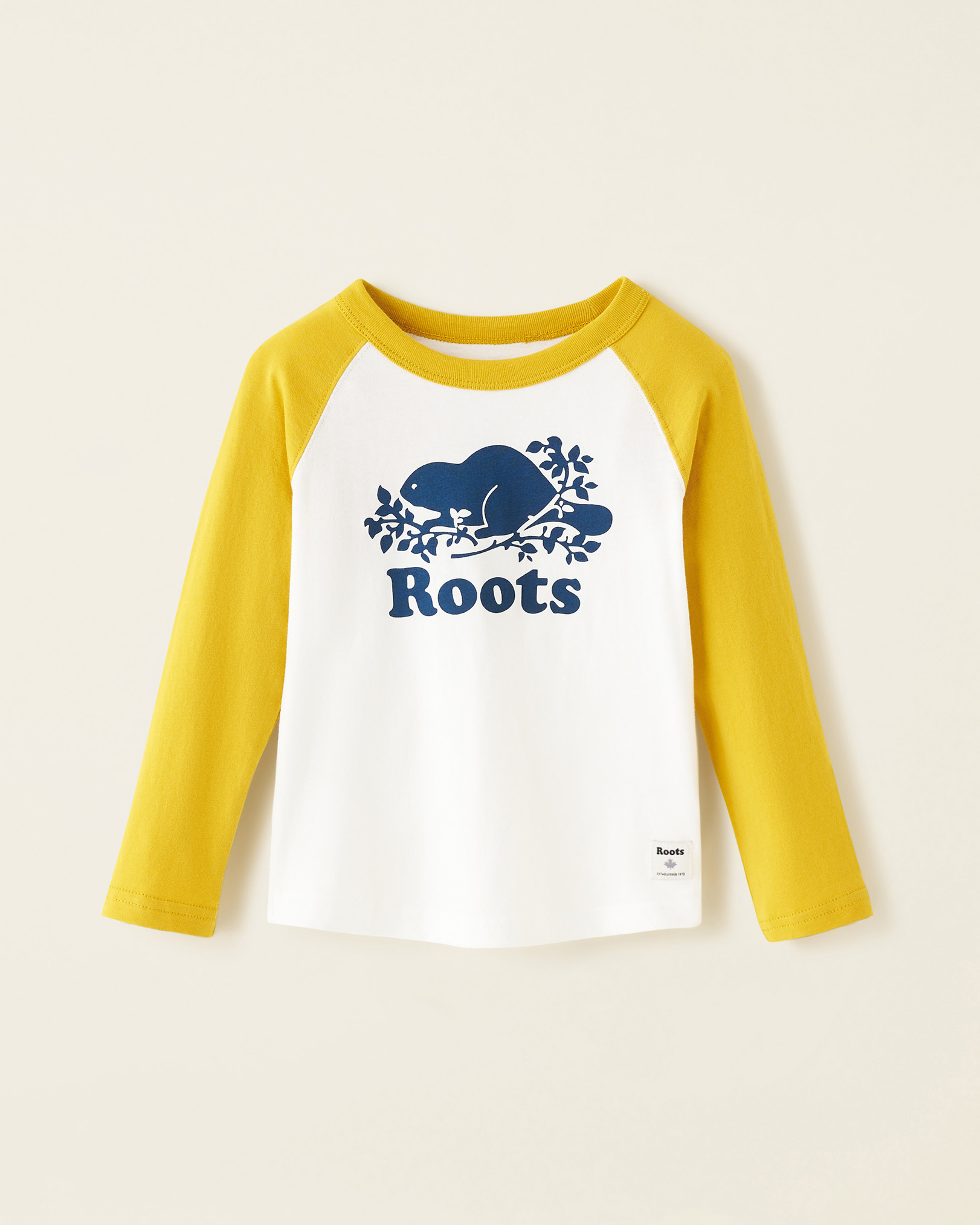 Toddler Organic Cooper Baseball T-Shirt - Honey Gold Toddler Organic Cooper Baseball T-Shirt - Honey Gold