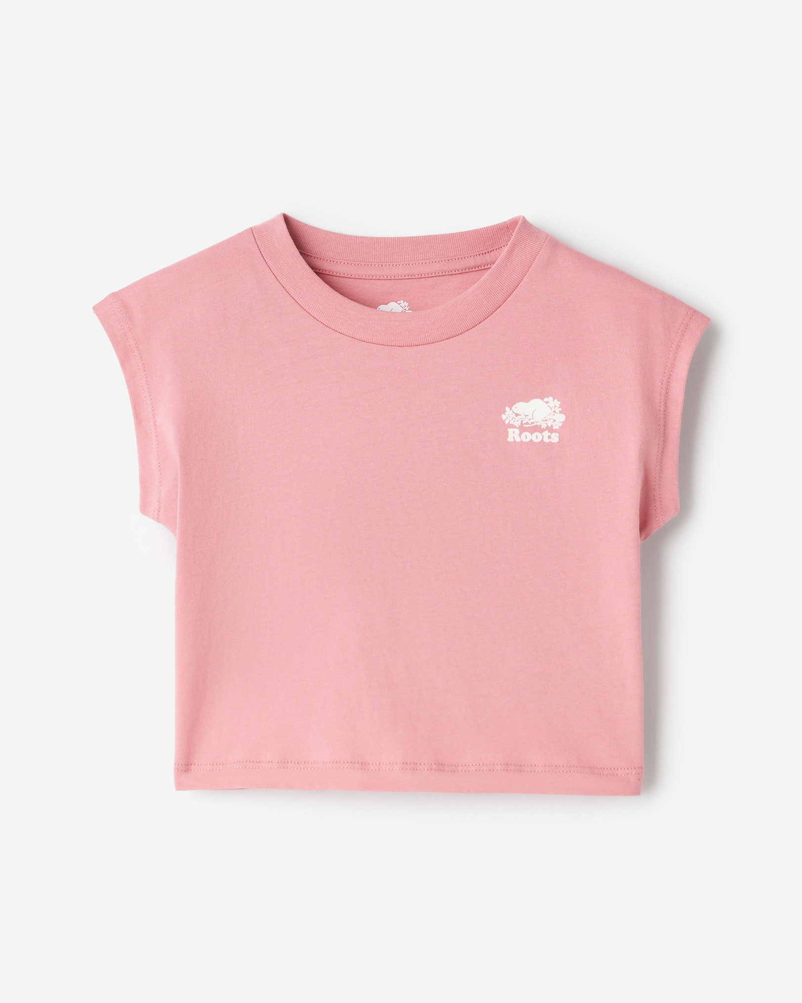 Toddler Girls Sleeveless Boxy T-Shirt - Brandied Apricot