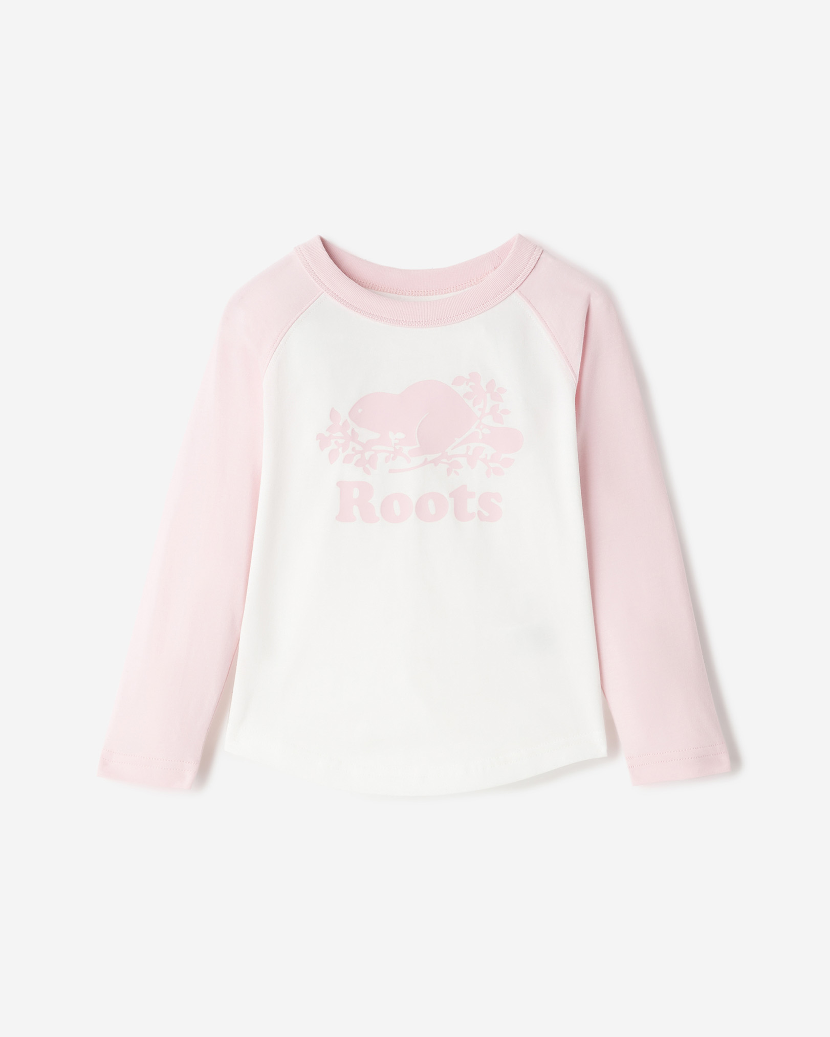 Toddler Cooper Baseball Long Sleeve T-Shirt - Baby Pink