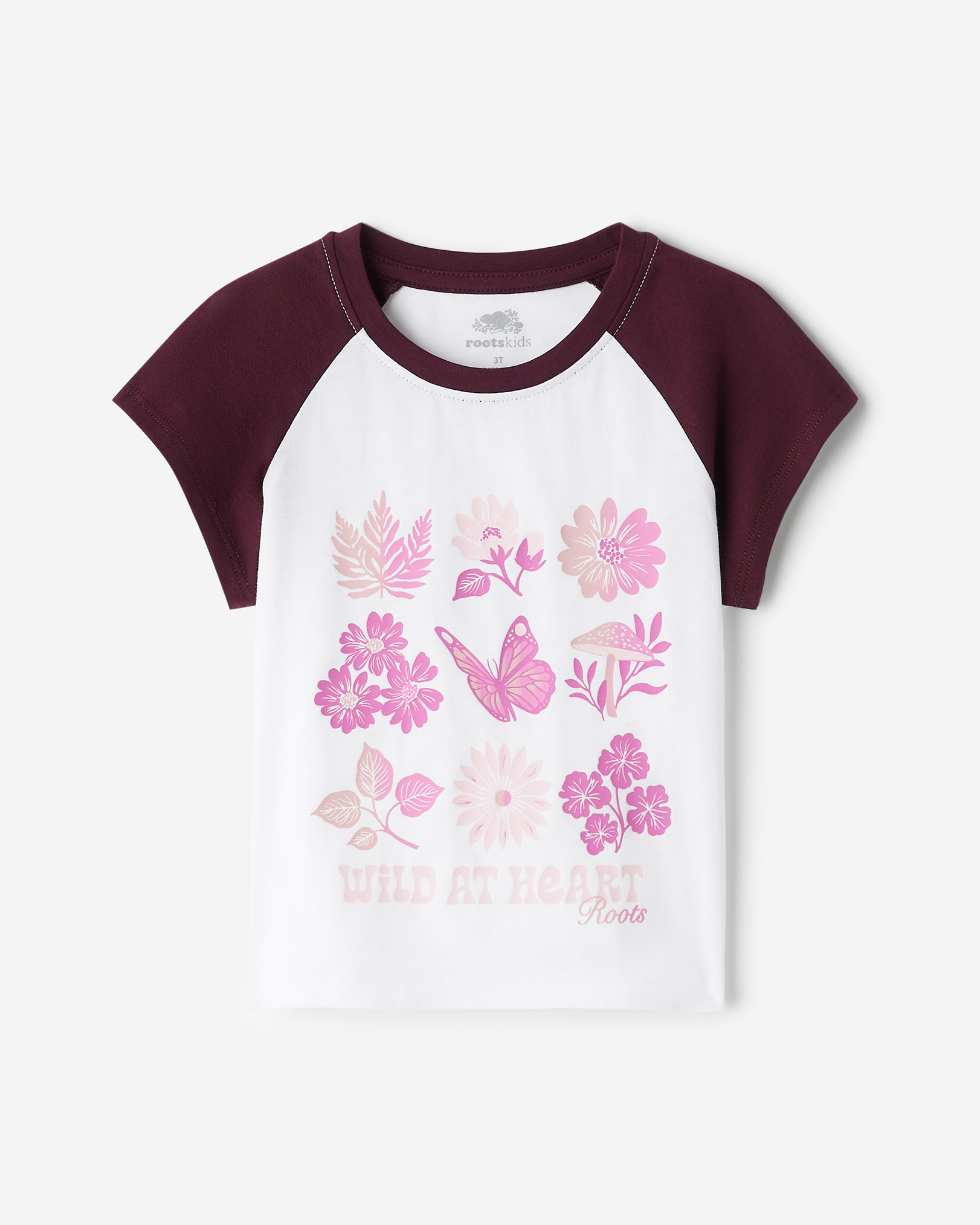 Toddler Girls Olivia Floral T-Shirt - Maroon Fig