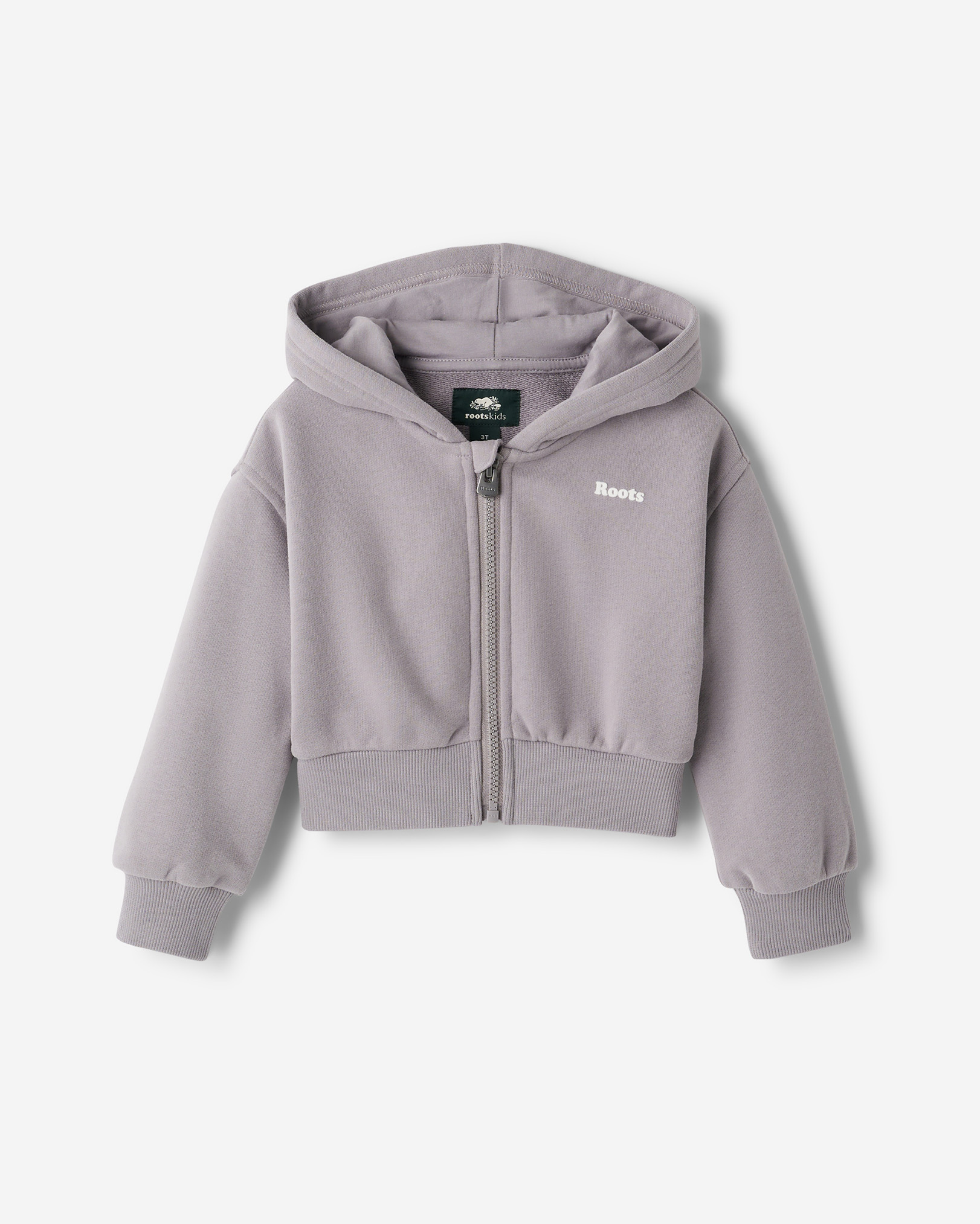 Toddler Girls Summer Cloud Cropped Bubble Full Zip Hoodie - Gull Grey Toddler Girls Summer Cloud Cropped Bubble Full Zip Hoodie - Gull Grey