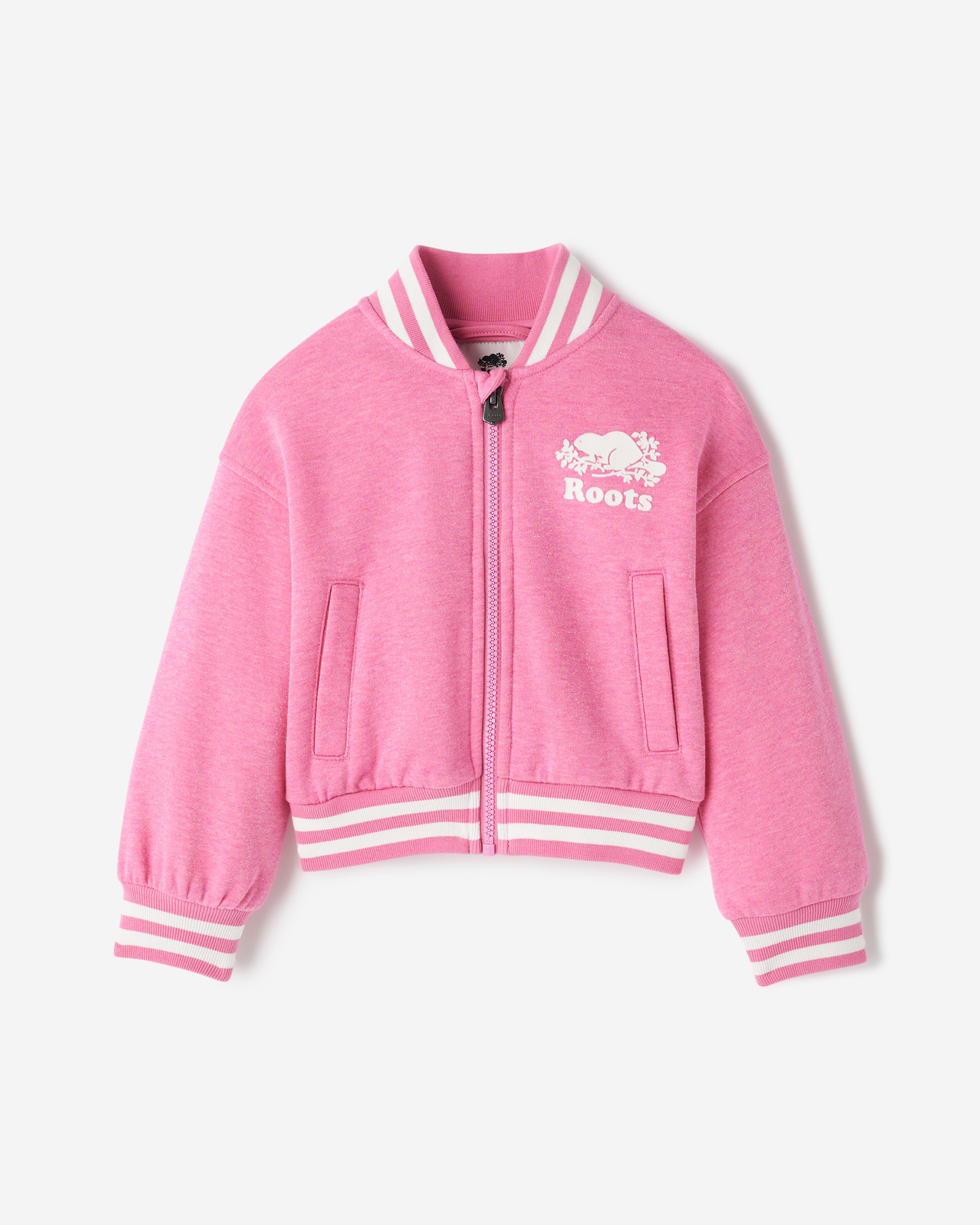 Toddler Girls Cooper Sparkle Varsity Jacket - Ultra Pink Mix Toddler Girls Cooper Sparkle Varsity Jacket - Ultra Pink Mix