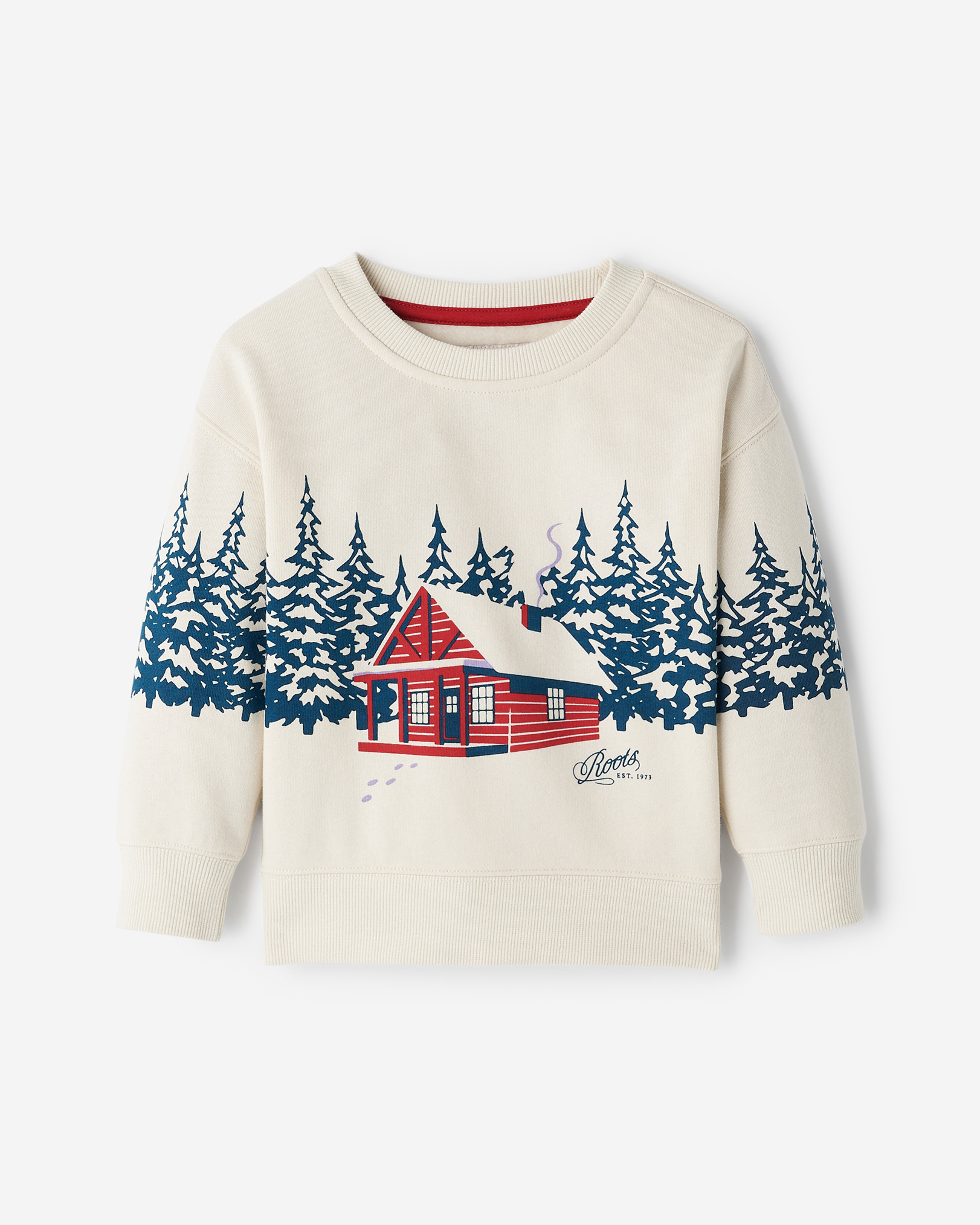 Toddler Cabin Landscape Crew Sweatshirt - Birch White Toddler Cabin Landscape Crew Sweatshirt - Birch White