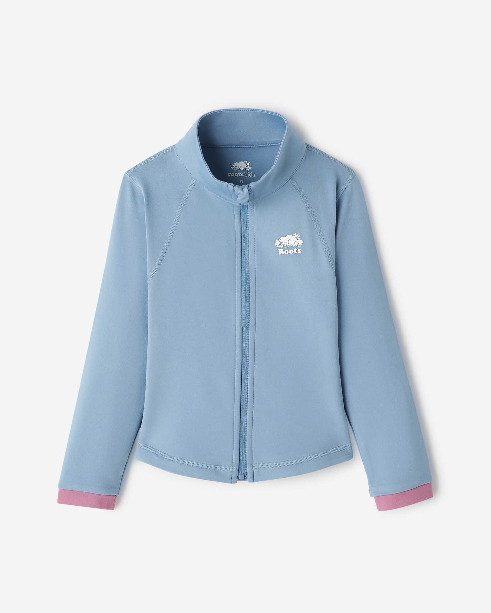 Toddler Girls Active Fitted Track Jacket - Raincloud Blue Toddler Girls Active Fitted Track Jacket - Raincloud Blue