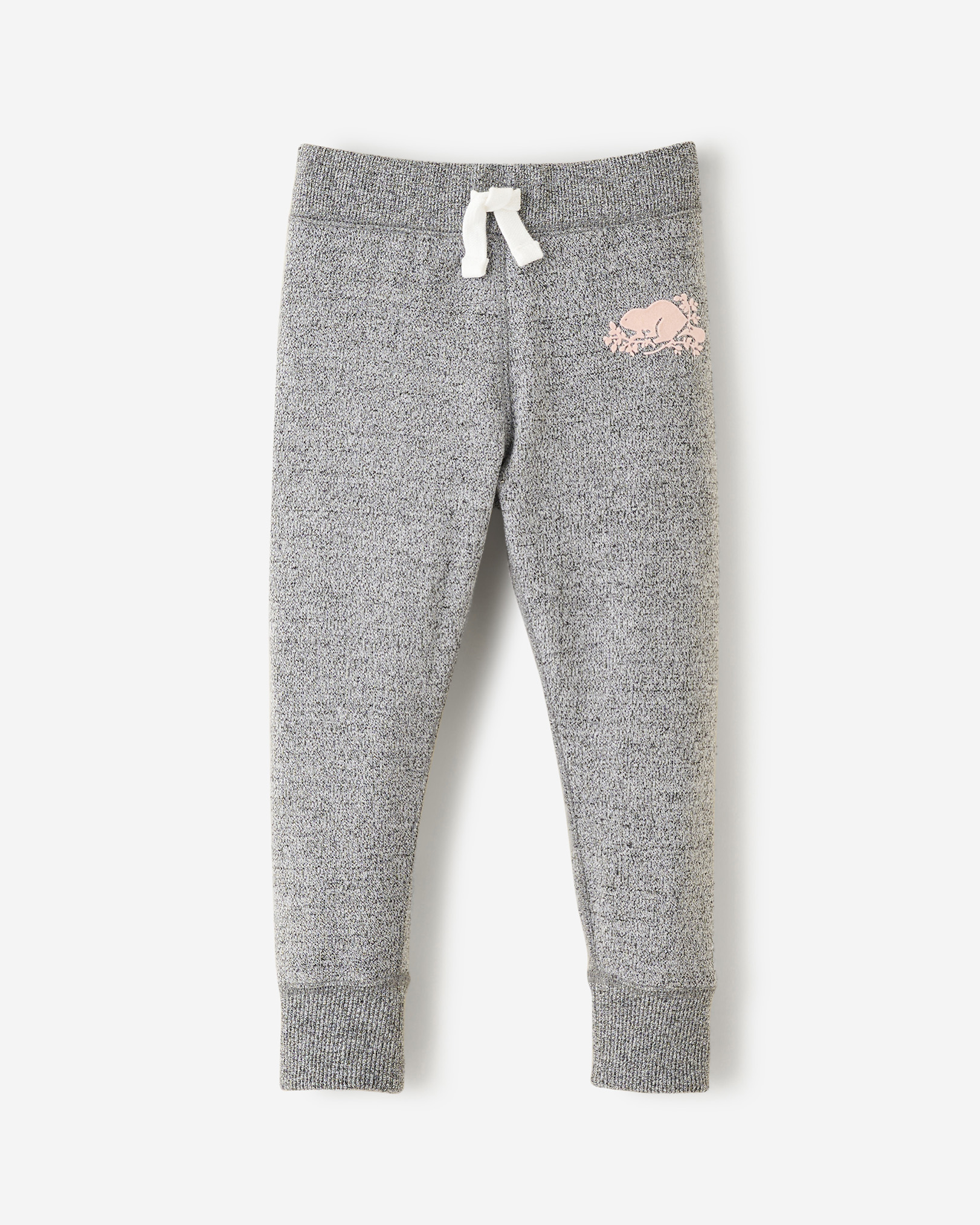 Toddler Girls Cozy Fleece Sweatpant - Salt & Pepper