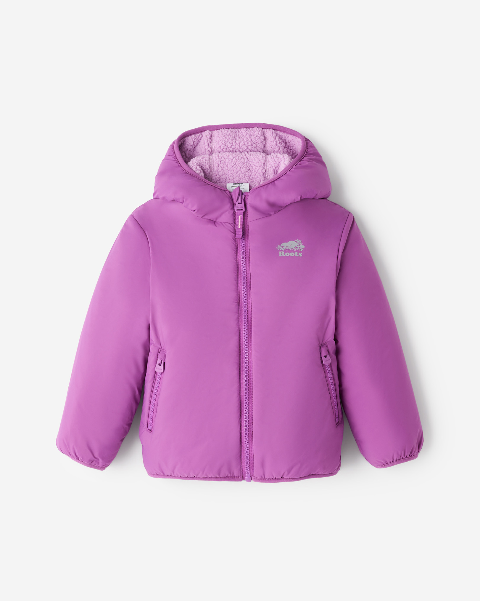 Toddler Reversible Shearling Fleece Jacket - Hyacinth Violet