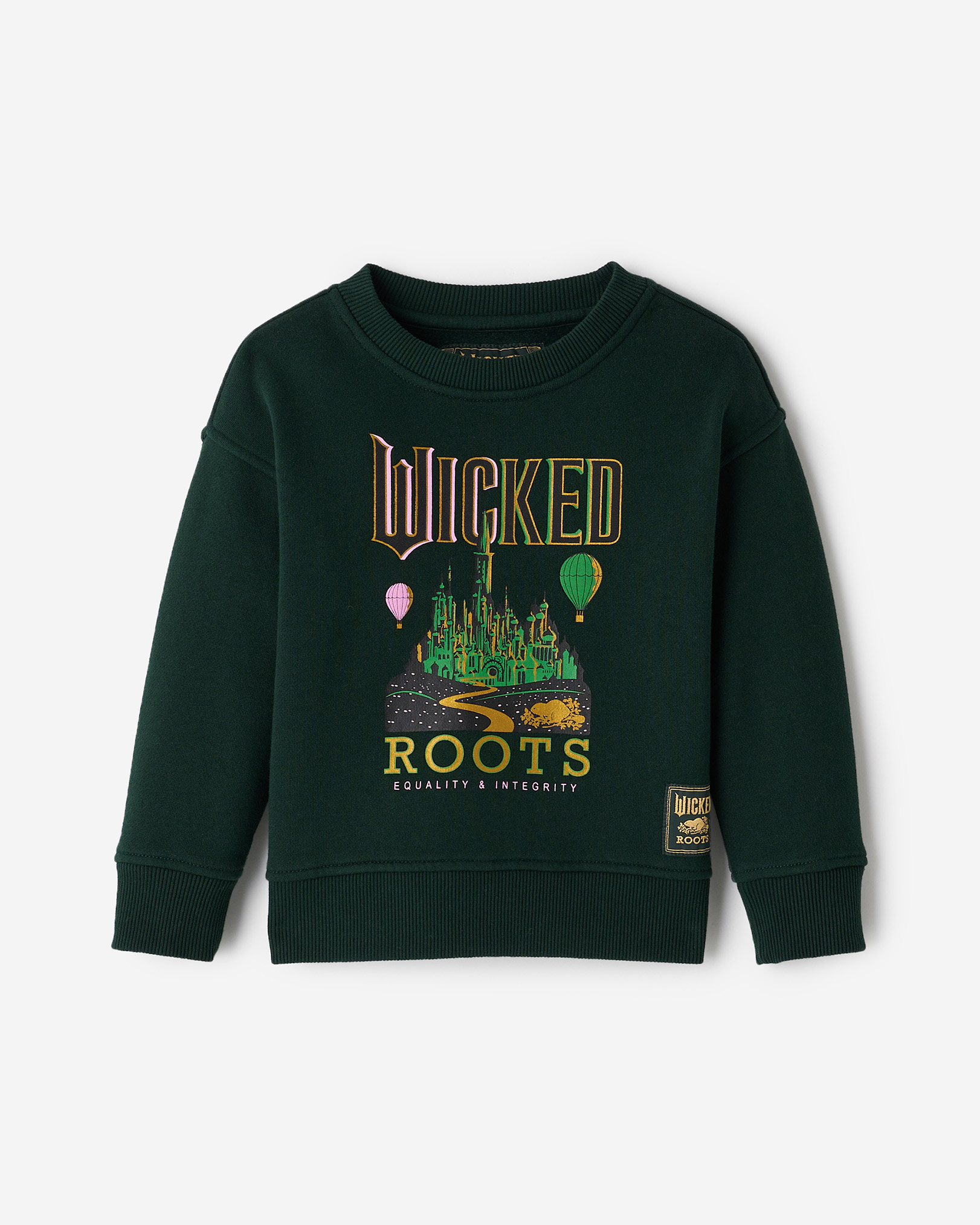 Toddler Roots X Wicked Crew Sweatshirt - Varsity Green Toddler Roots X Wicked Crew Sweatshirt - Varsity Green