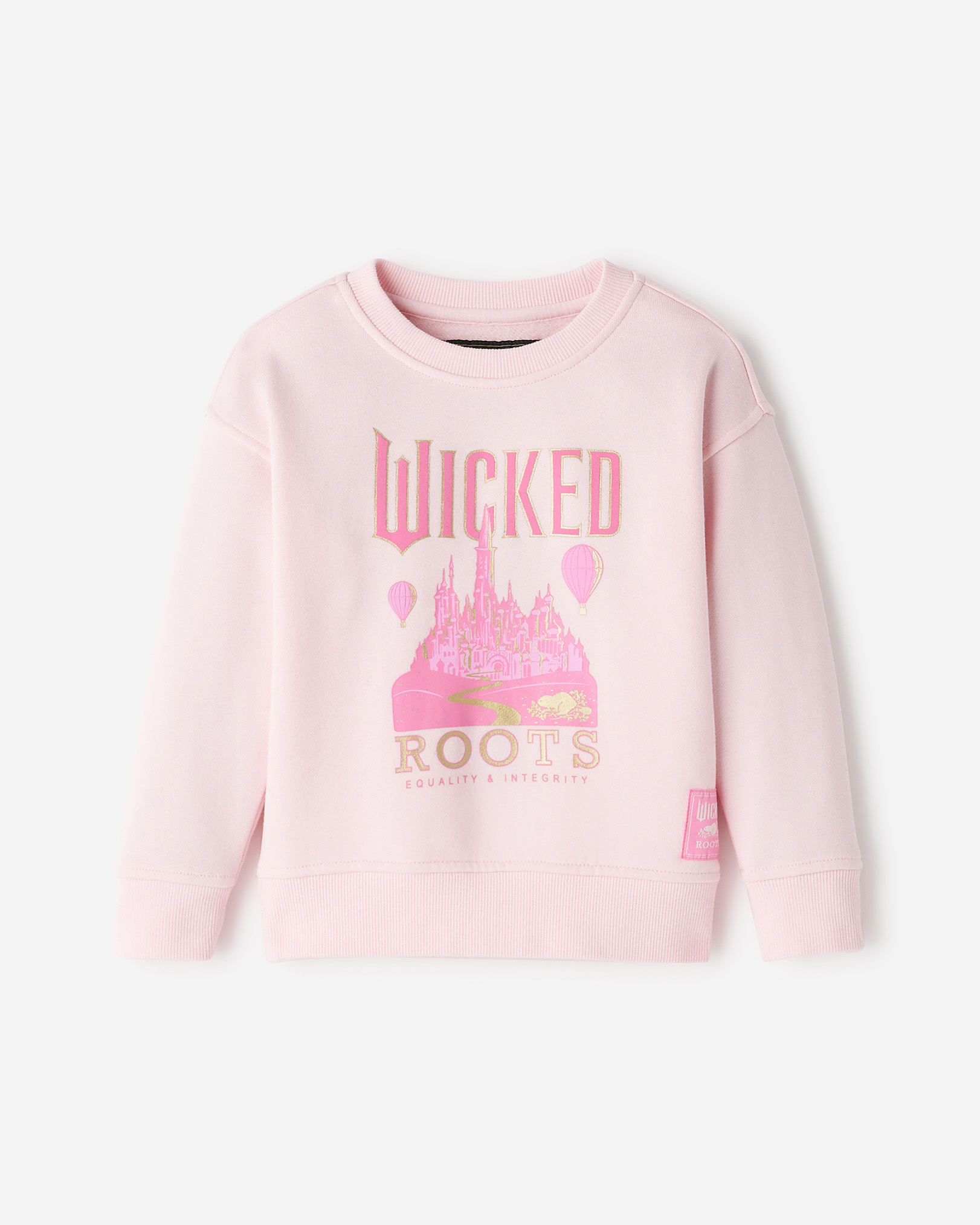 Toddler Roots X Wicked Crew Sweatshirt - Bubble Pink Toddler Roots X Wicked Crew Sweatshirt - Bubble Pink