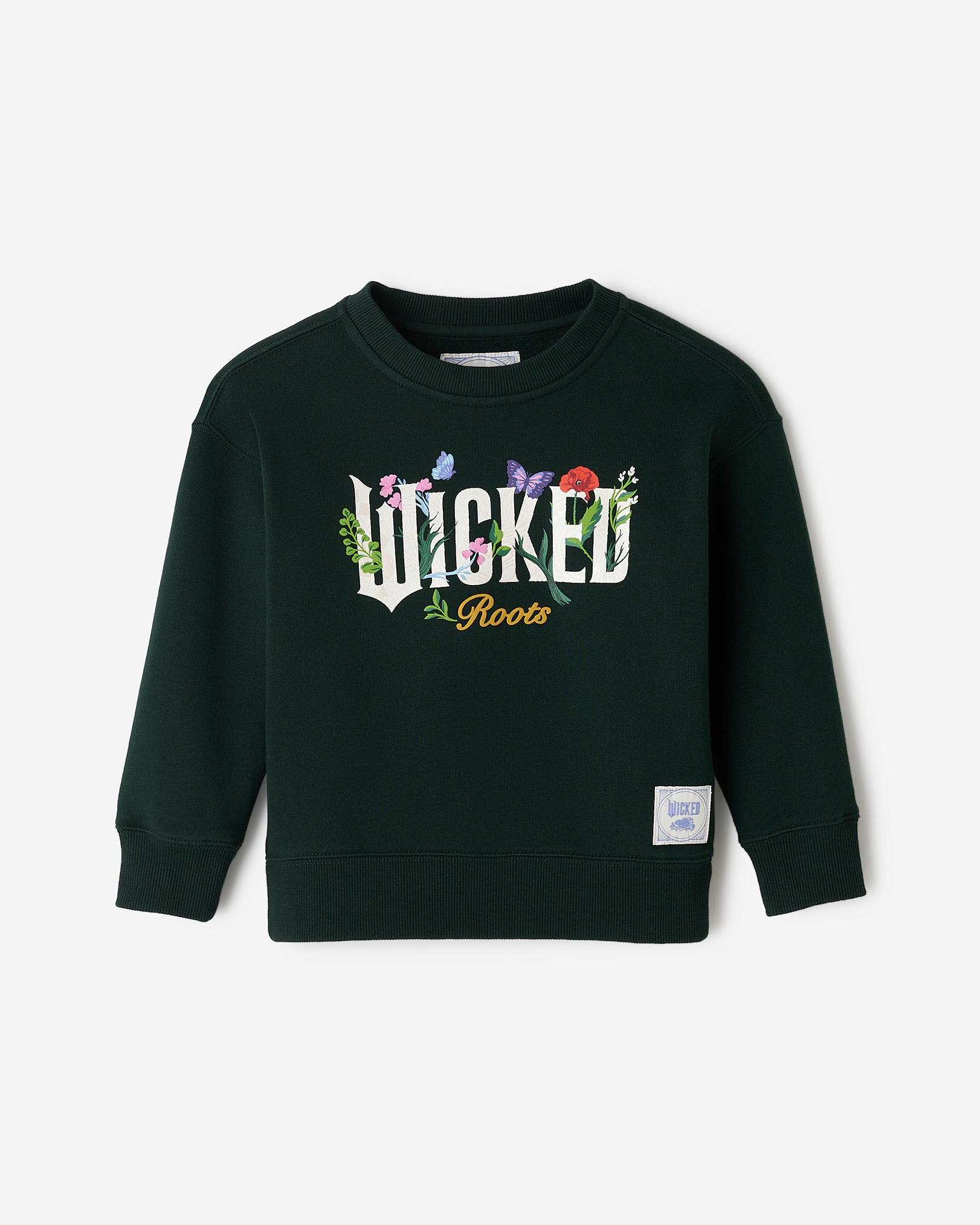 Toddler Roots X Wicked Floral Crew Sweatshirt - Varsity Green