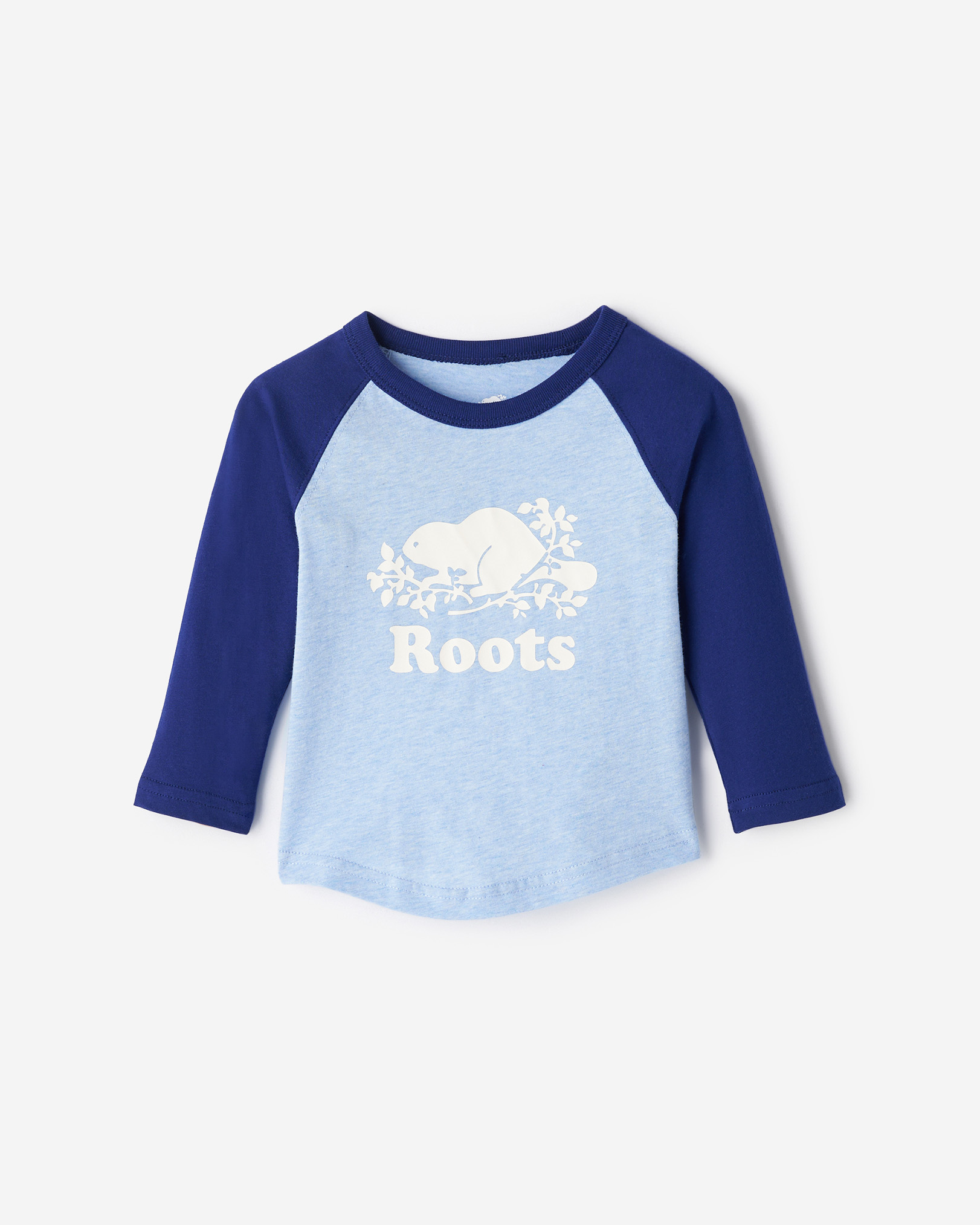 Baby Organic Cooper Baseball T-Shirt - Beacon Blue Baby Organic Cooper Baseball T-Shirt - Beacon Blue