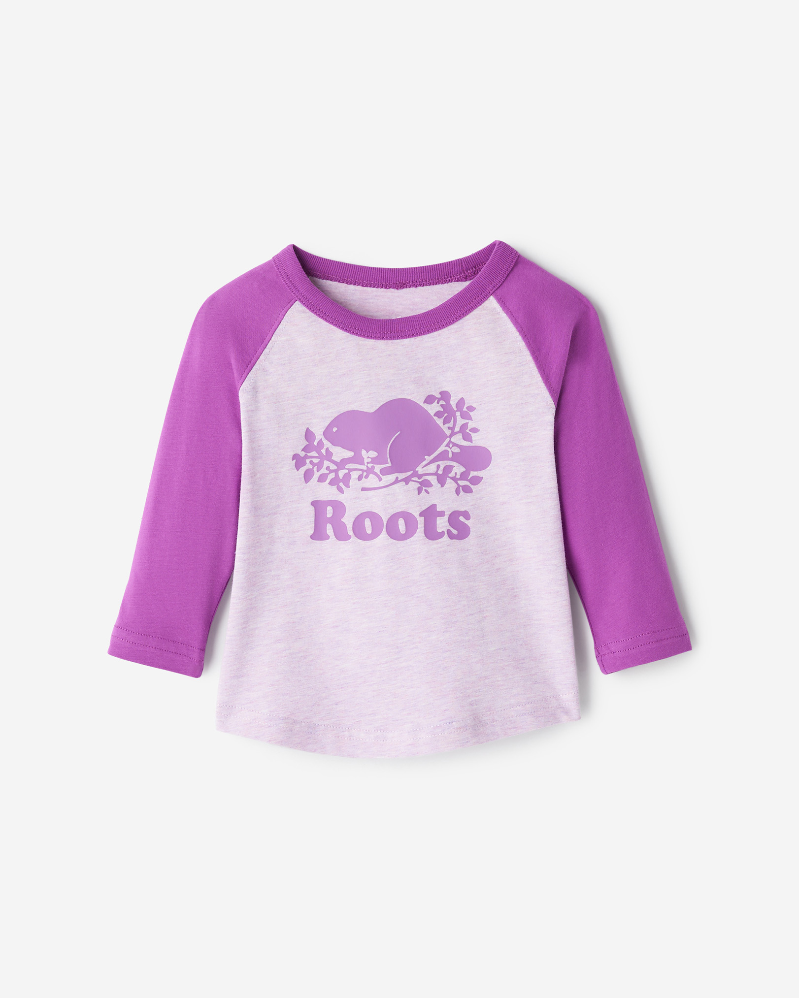 Baby Organic Cooper Baseball T-Shirt - Hyacinth Violet Baby Organic Cooper Baseball T-Shirt - Hyacinth Violet