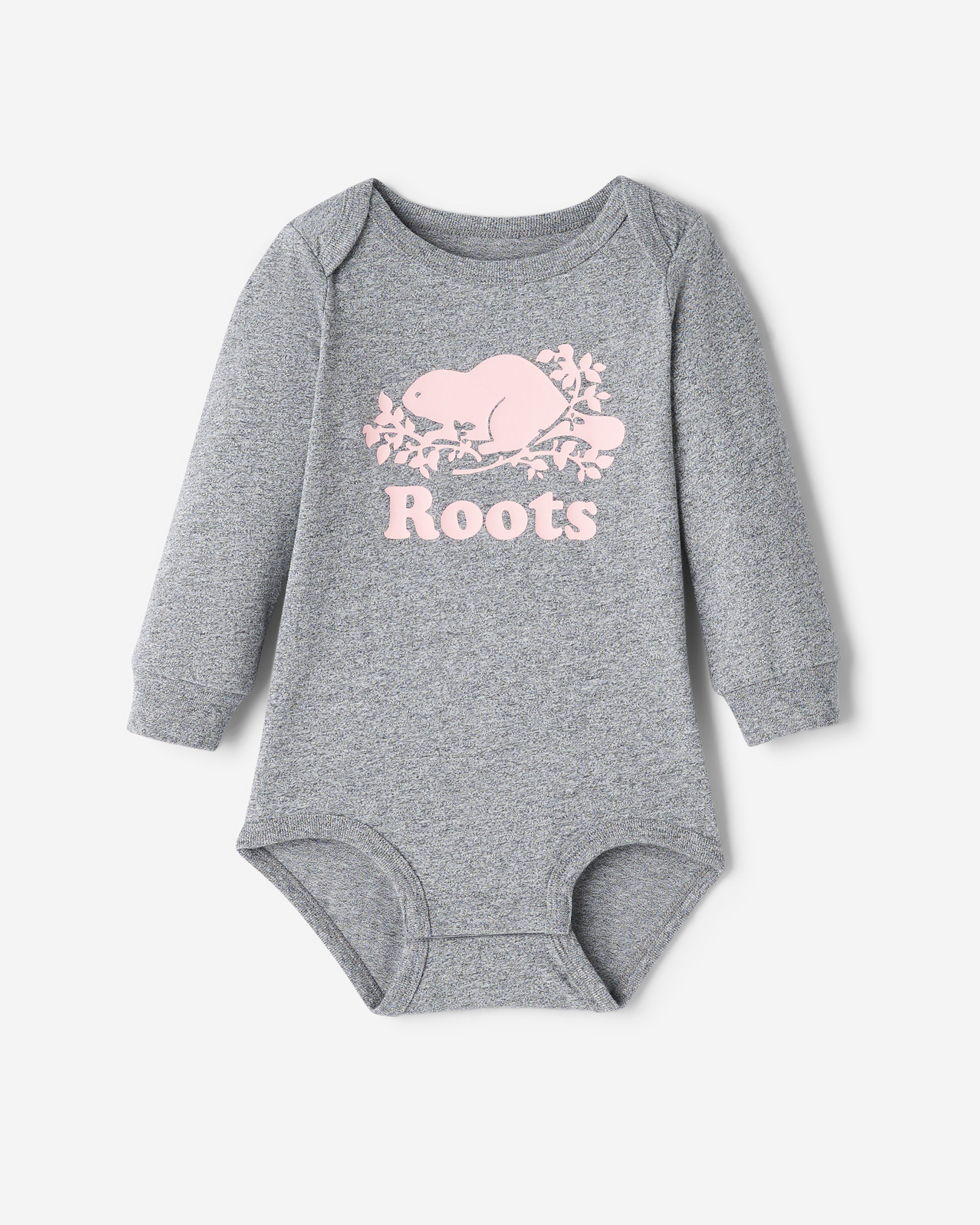 Baby Organic Original Cooper Beaver Long Sleeve Bodysuit - Salt & Pepper Baby Organic Original Cooper Beaver Long Sleeve Bodysuit - Salt & Pepper