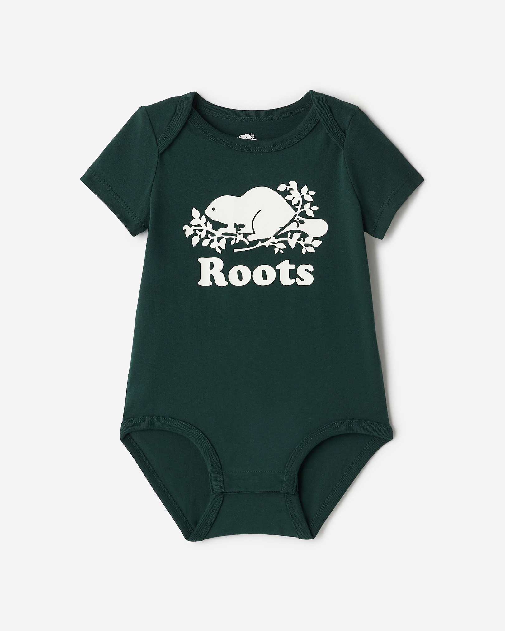 Combinaison à manches courtes Cooper en coton bio pour bébés - Varsity Vert